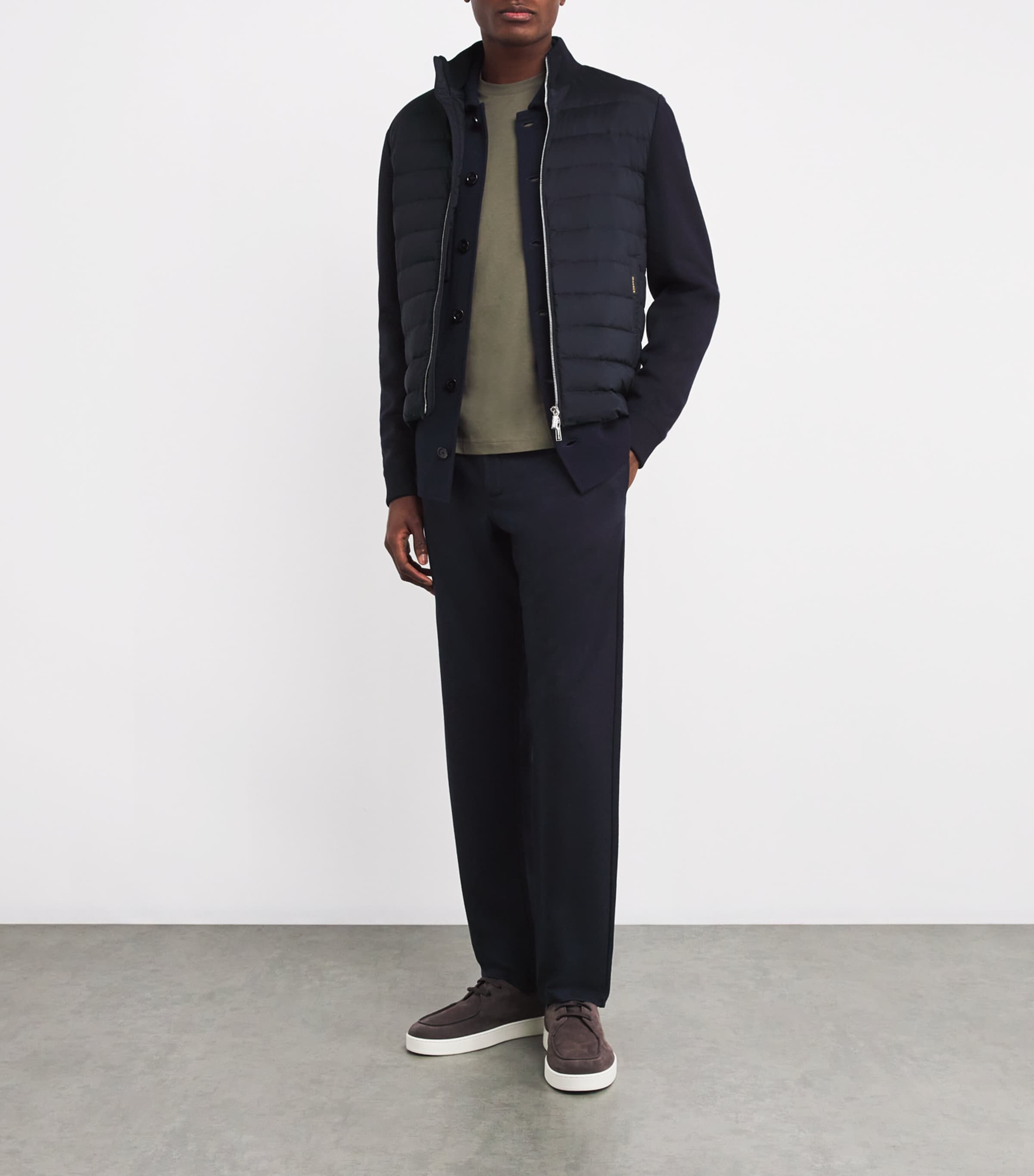 Quilted Bomber Jacket DARK BLU U0402 Image 2