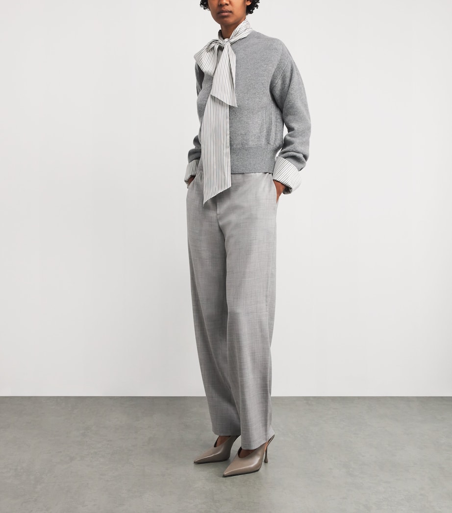 Cashmere Round-Neck Sweater 0951 - MEDIUM GREY Image 2