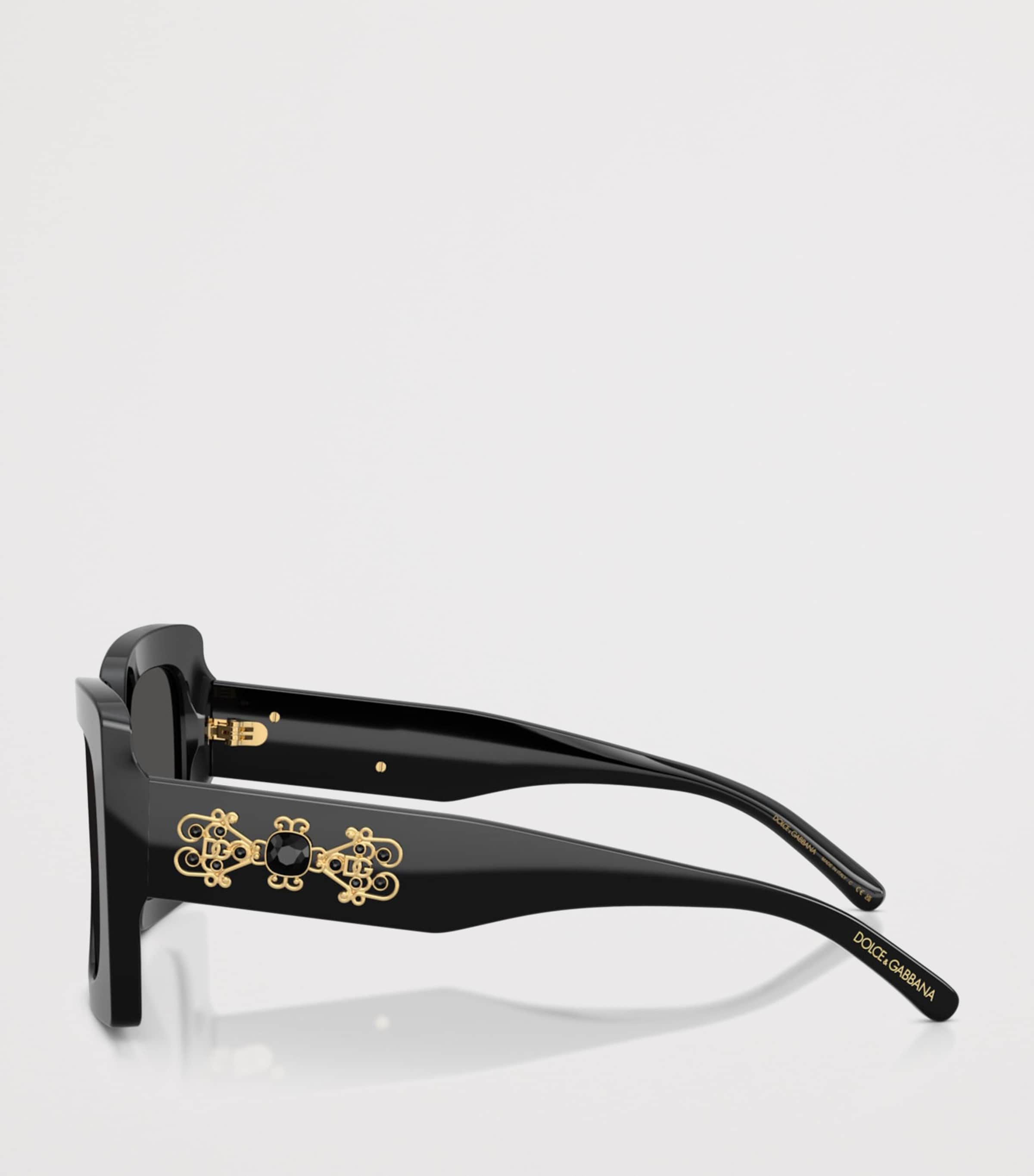 Dolce&Gabbana Embellished Square Sunglasses Black Image 3