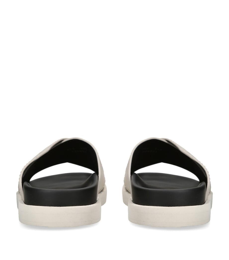Crocodile Leather Panarea Slides WHITE Image 2