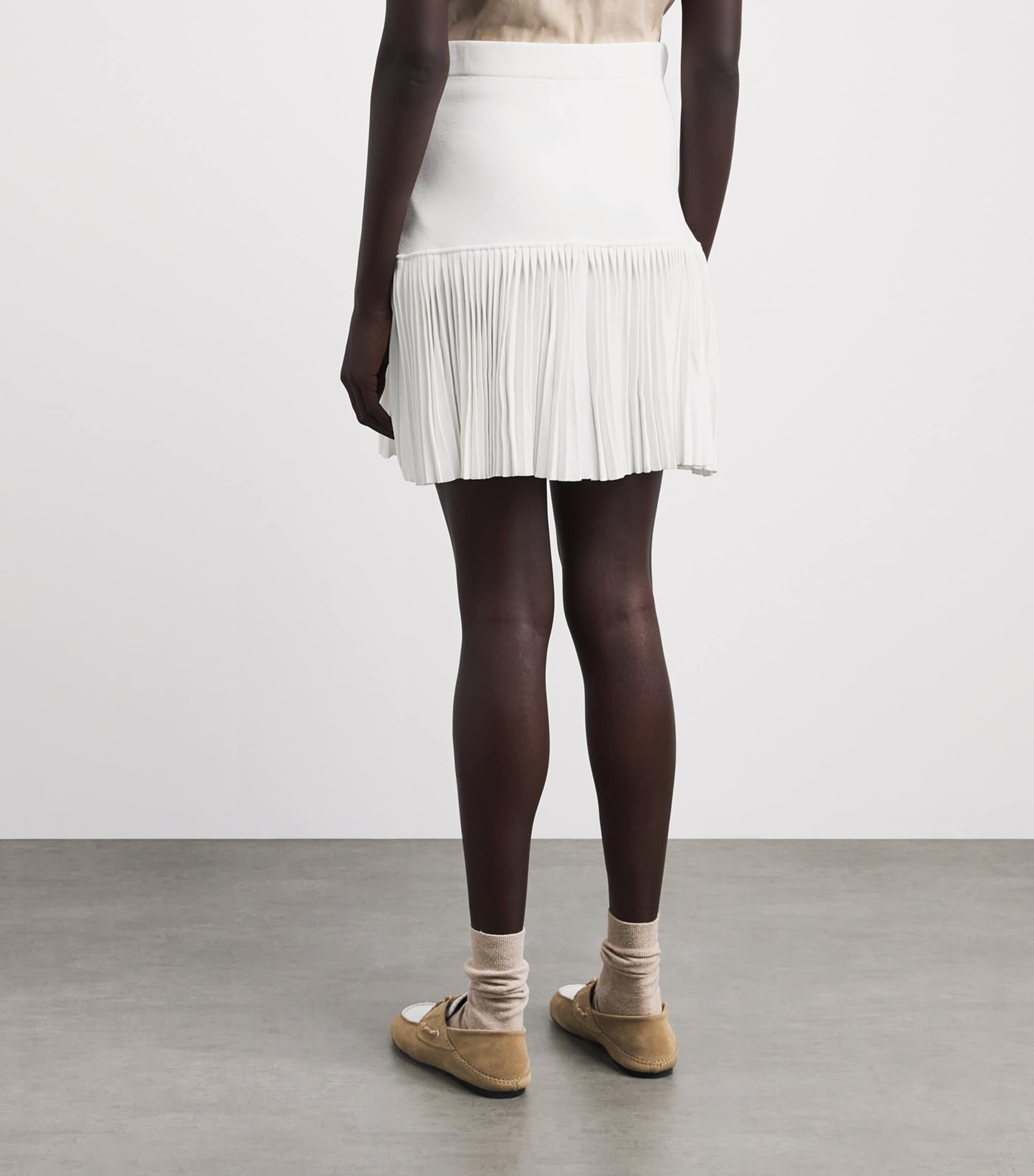 Claudie Pierlot Womens Pleated Mini Skirt Ecru Image 5