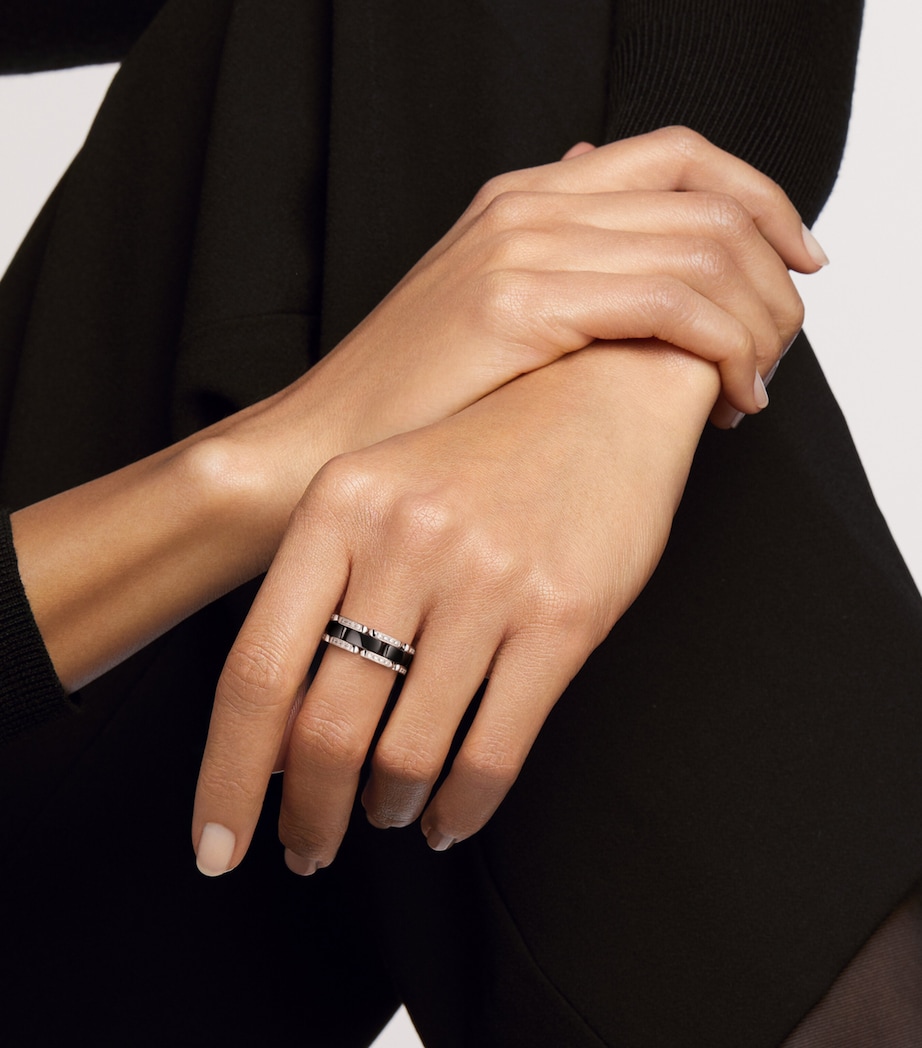 Medium White Gold, Diamond And Ceramic Flexible Ultra Ring NO COLOUR Image 2