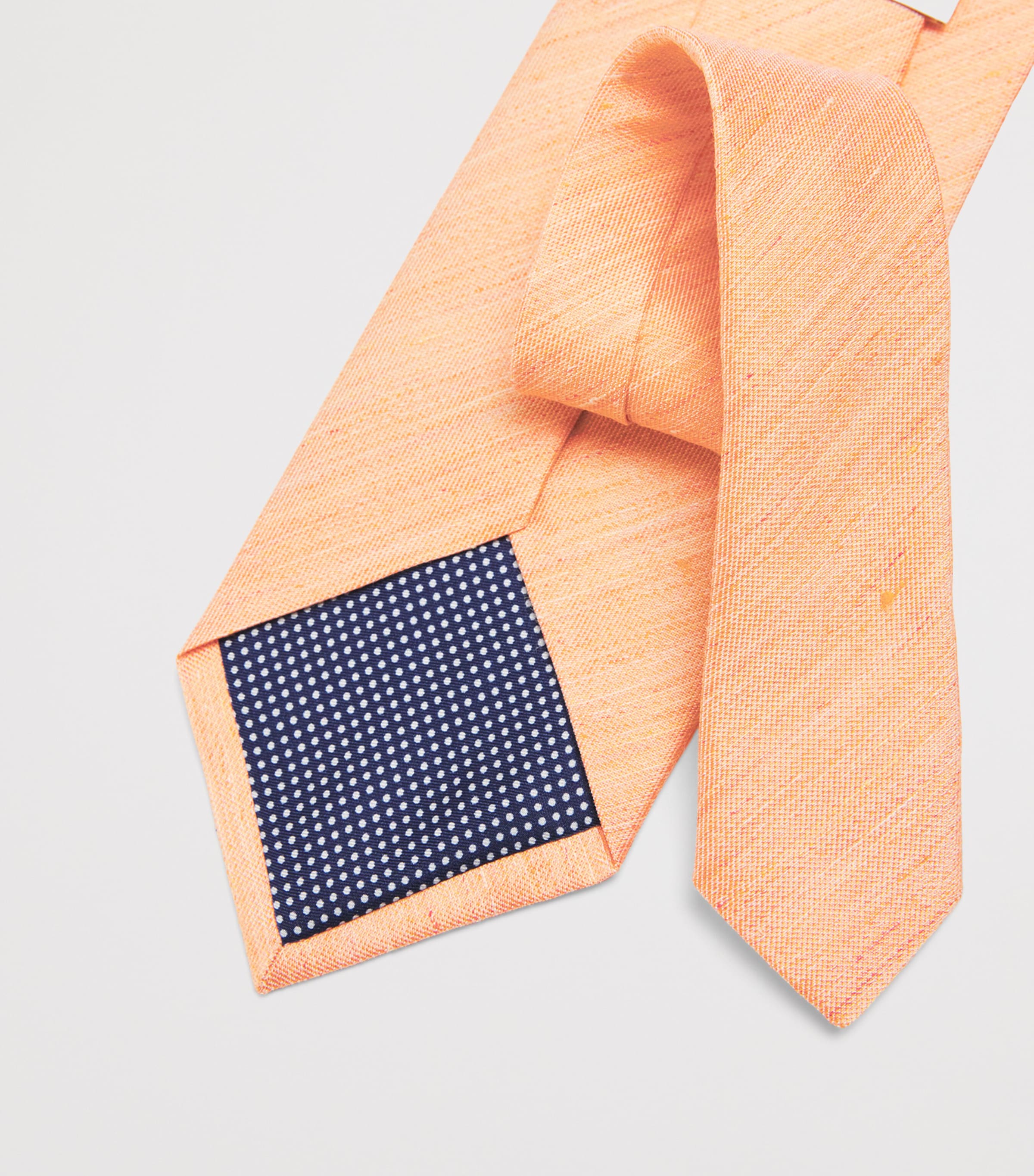 Eton Silk-Linen Tie Orange Image 3