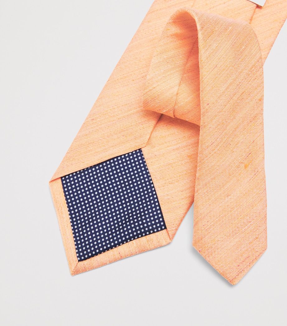 Eton Silk-Linen Tie Orange Image 3