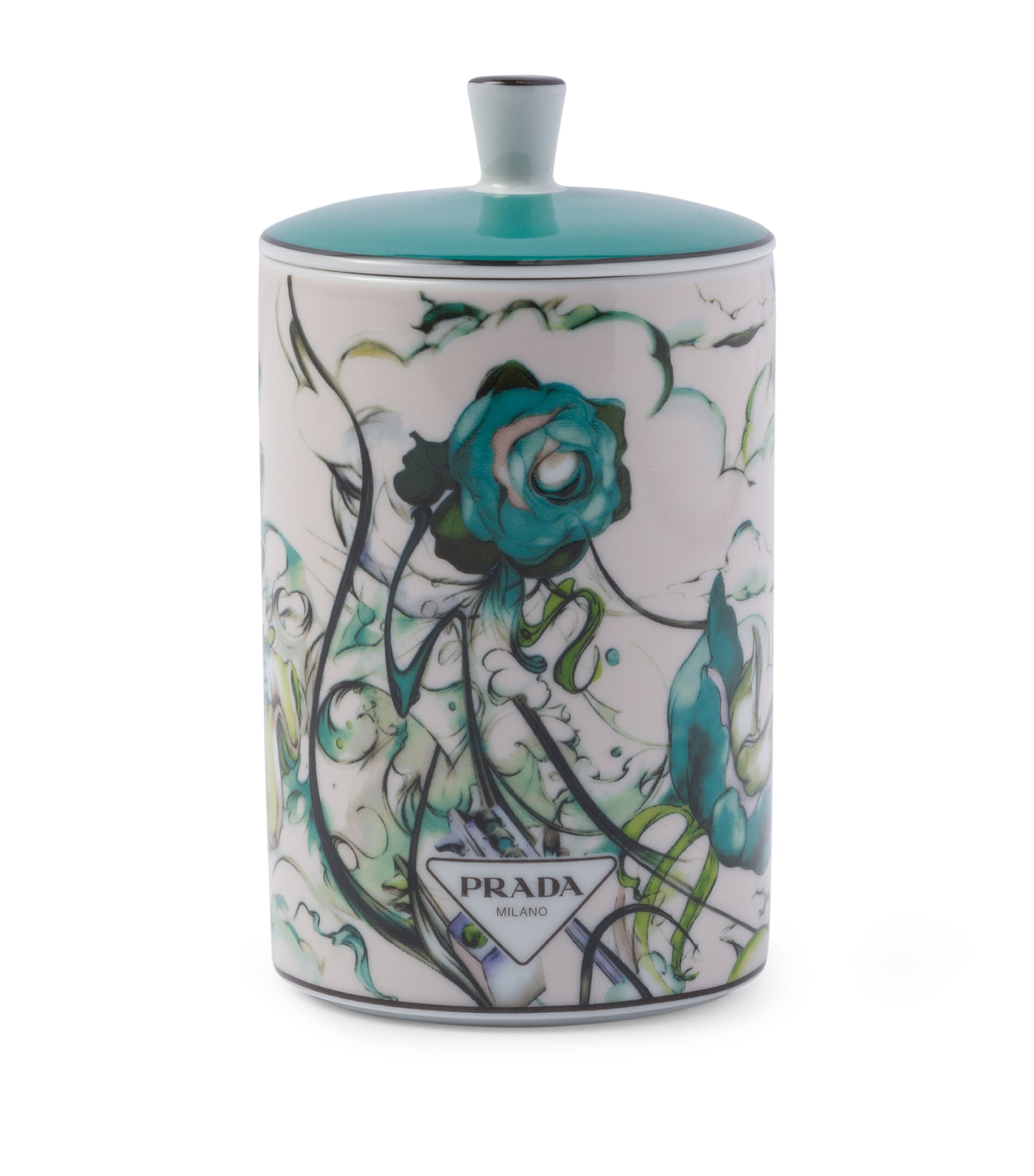 Prada Porcelain Lavende Candle In Green