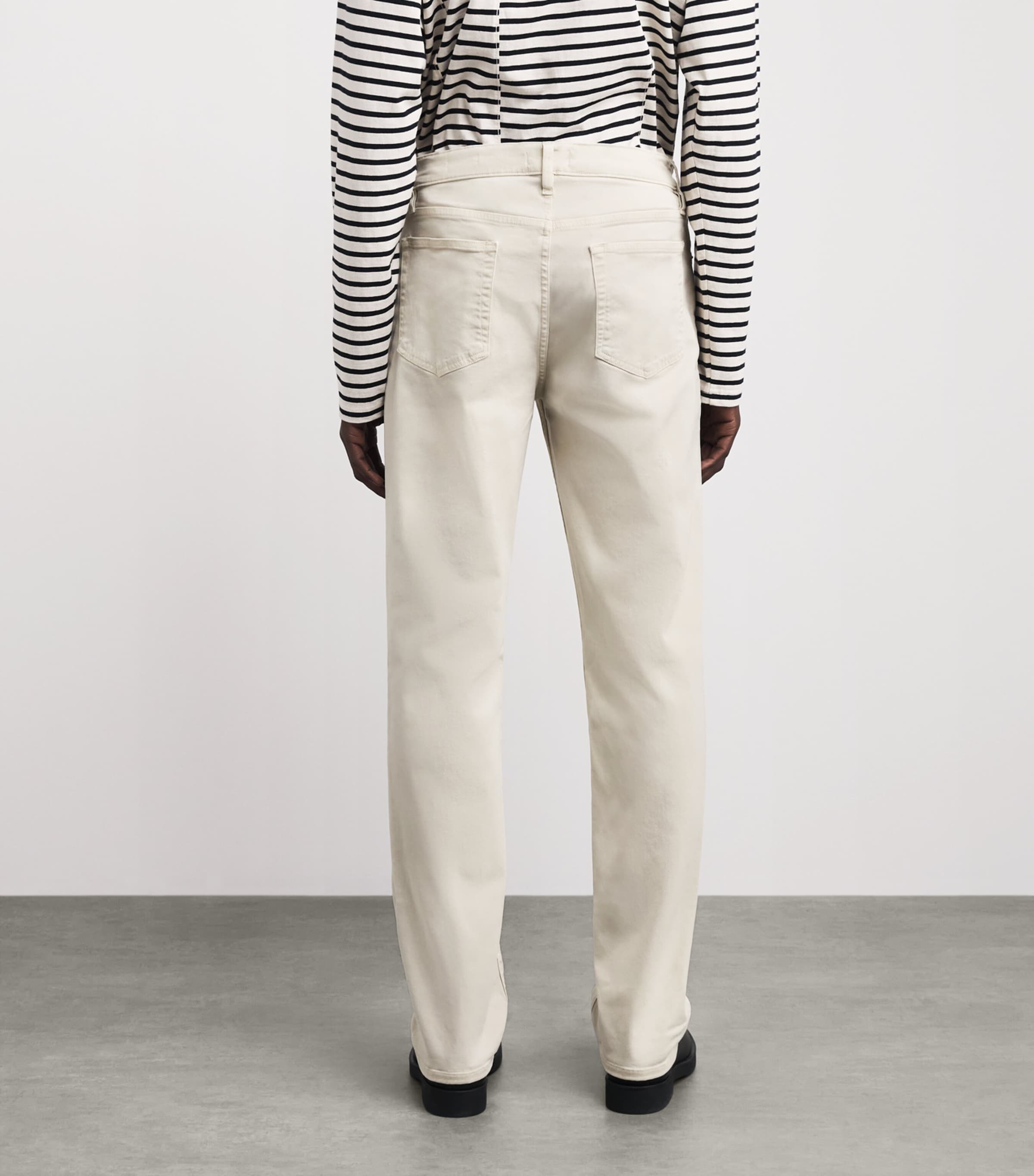 FRAME Mens The Modern Straight Jeans Milk Beige Image 5