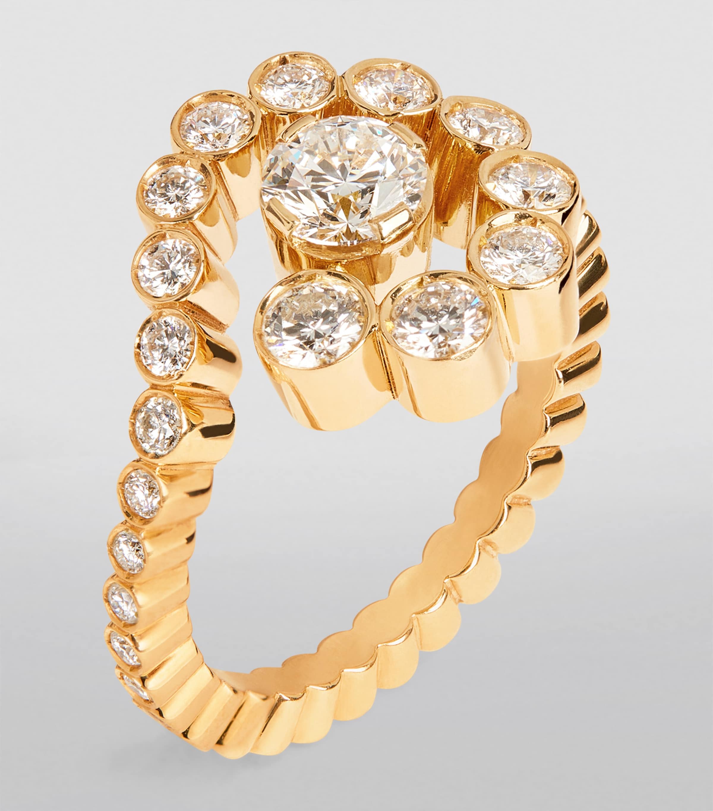 Yellow Gold and Diamond Escargot Ring YELLOW GOLD Image 2