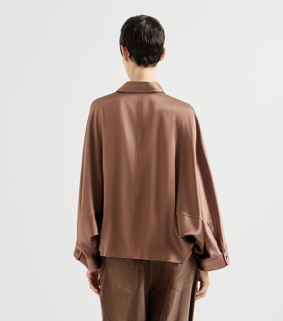 Brunello Cucinelli Womens Silk-Blend Shirt Image 5