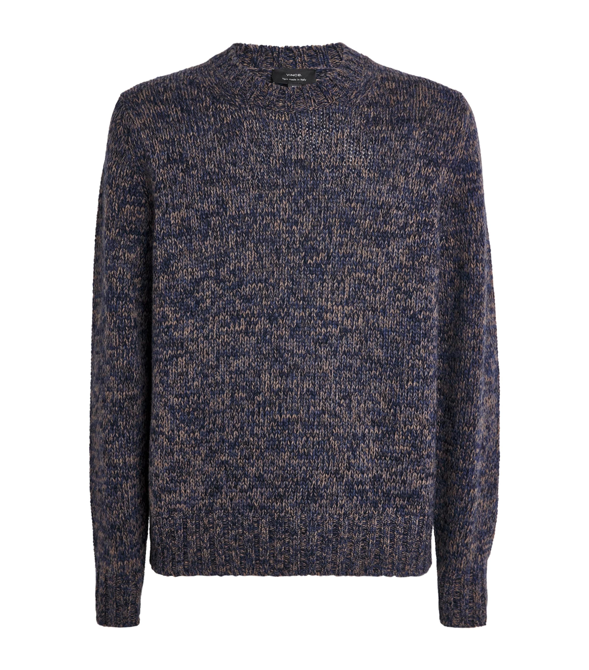 Vince Mega Marled Wool Blend Crewneck Sweater In Blue