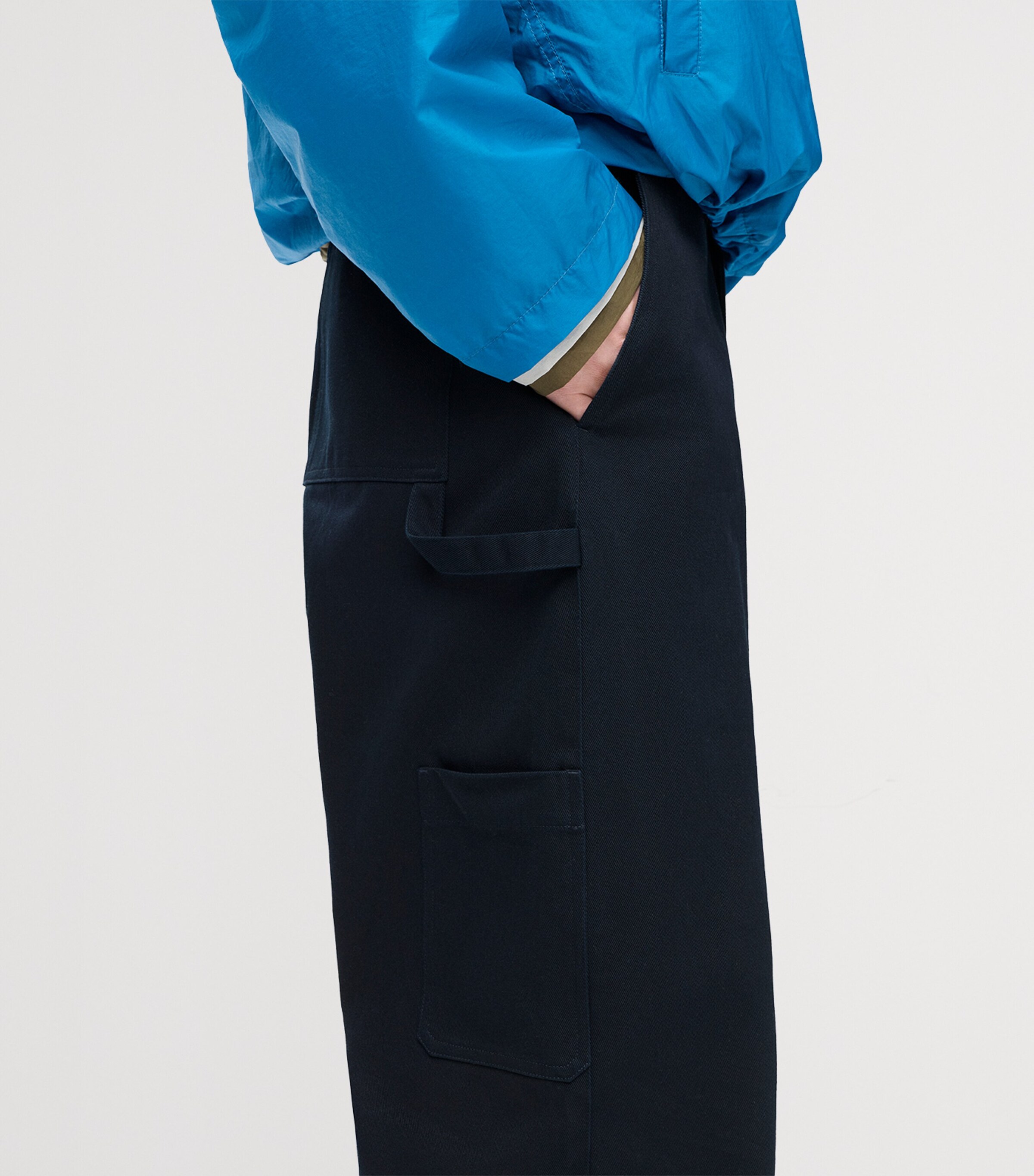 LOEWE Mens Twill Straight-Leg Trousers Blue/navy Image 5