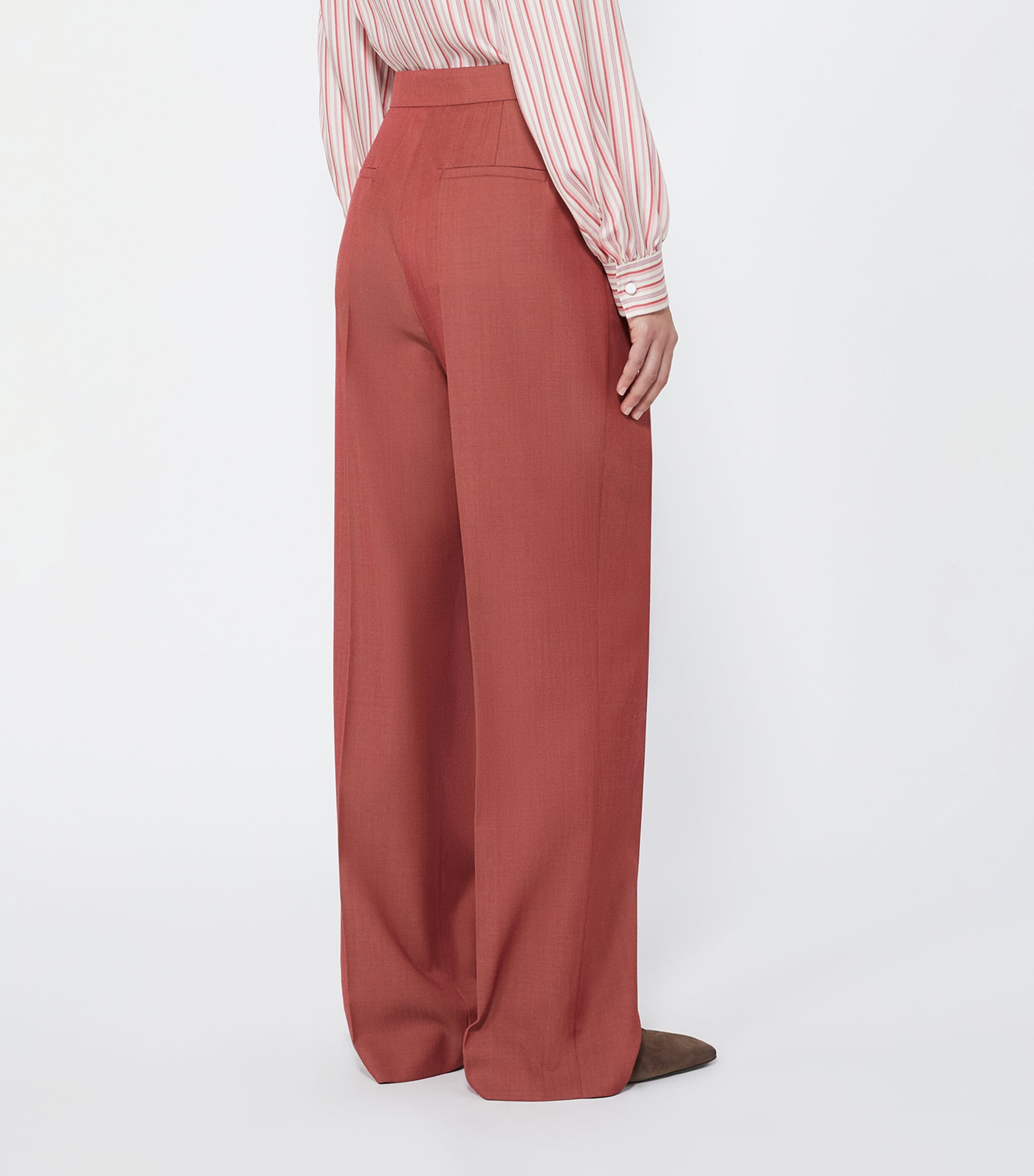Max Mara Womens Wool Tailored Trousers Red Image 4