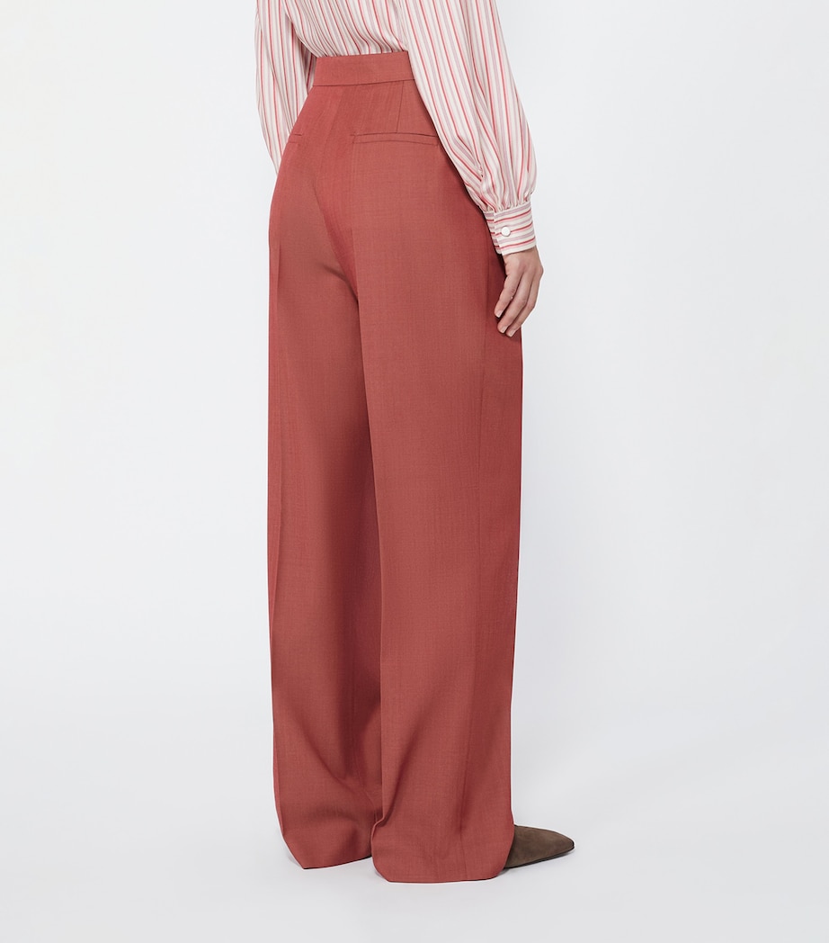 Max Mara Womens Wool Tailored Trousers Red Image 4