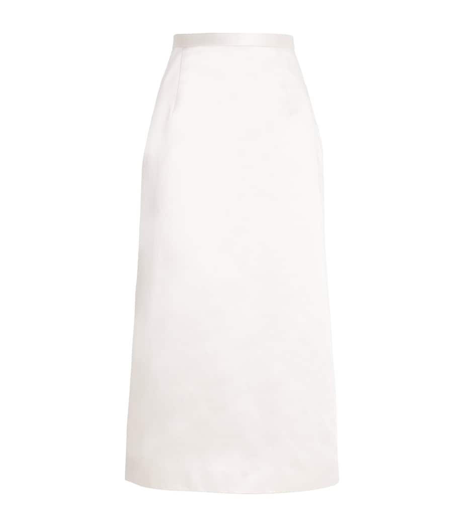 Satin Duchess Rory Midi Skirt IVORY Image 1