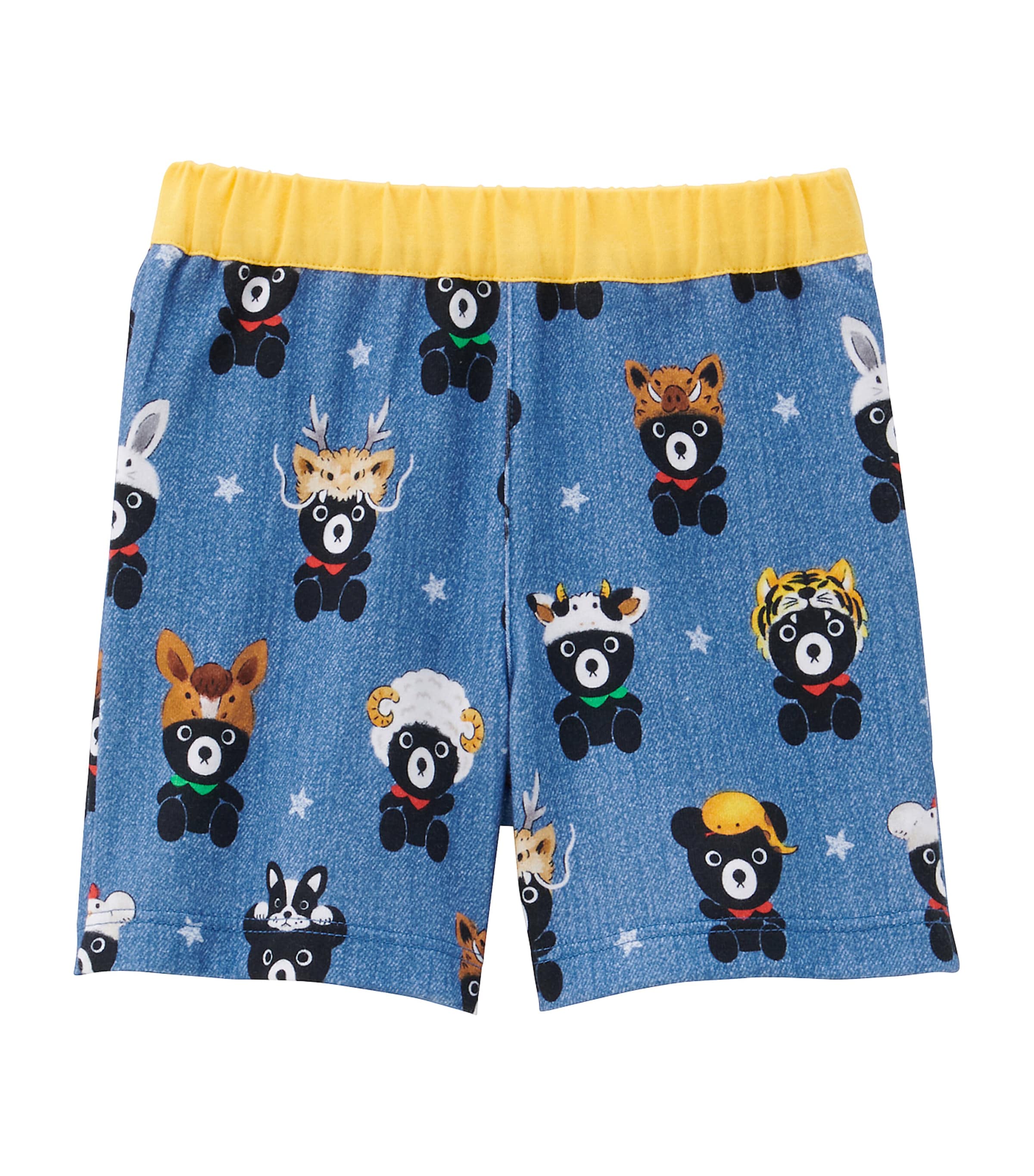 Miki House Cotton Bear Shorts In Navy