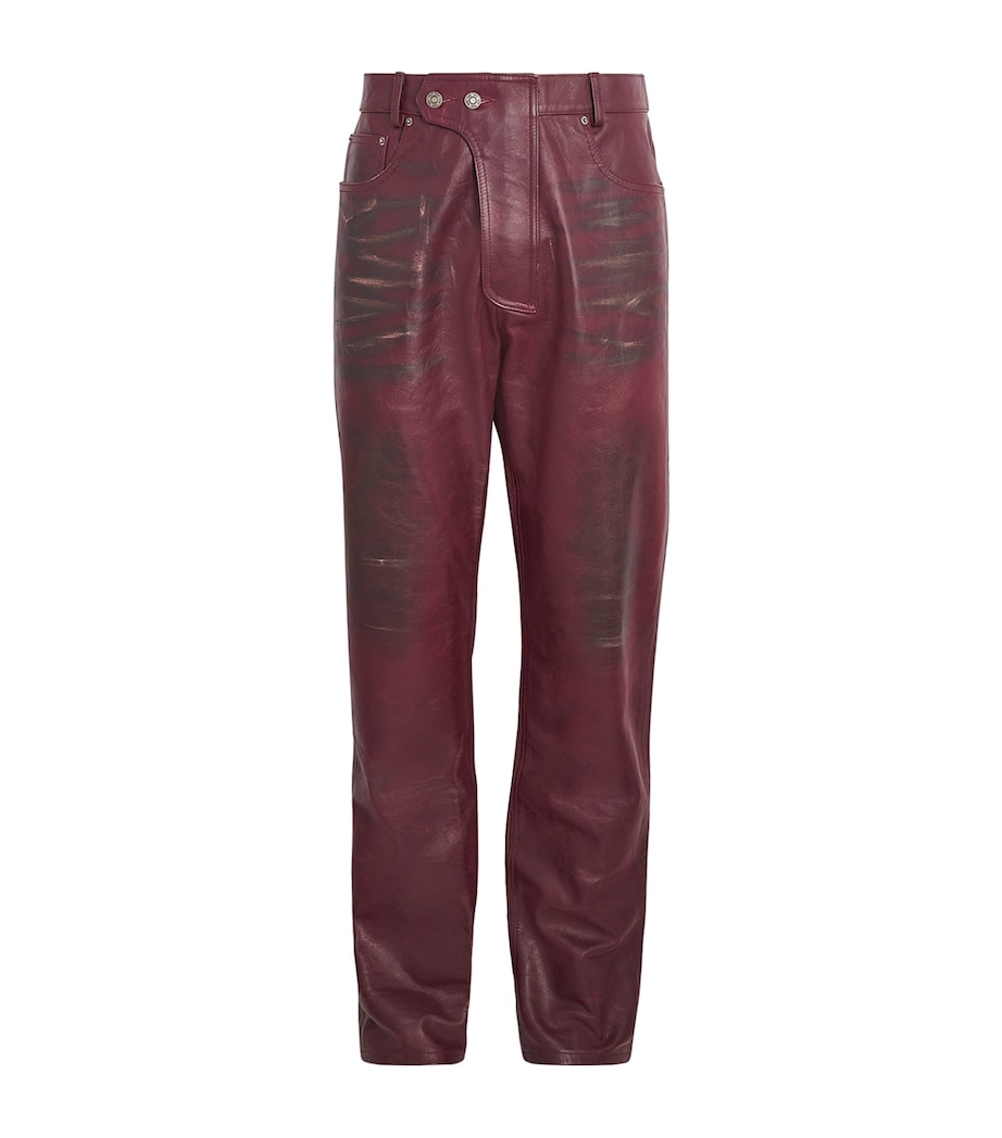 424 Mens Leather Moto Trousers Pigeon Bld Image 1