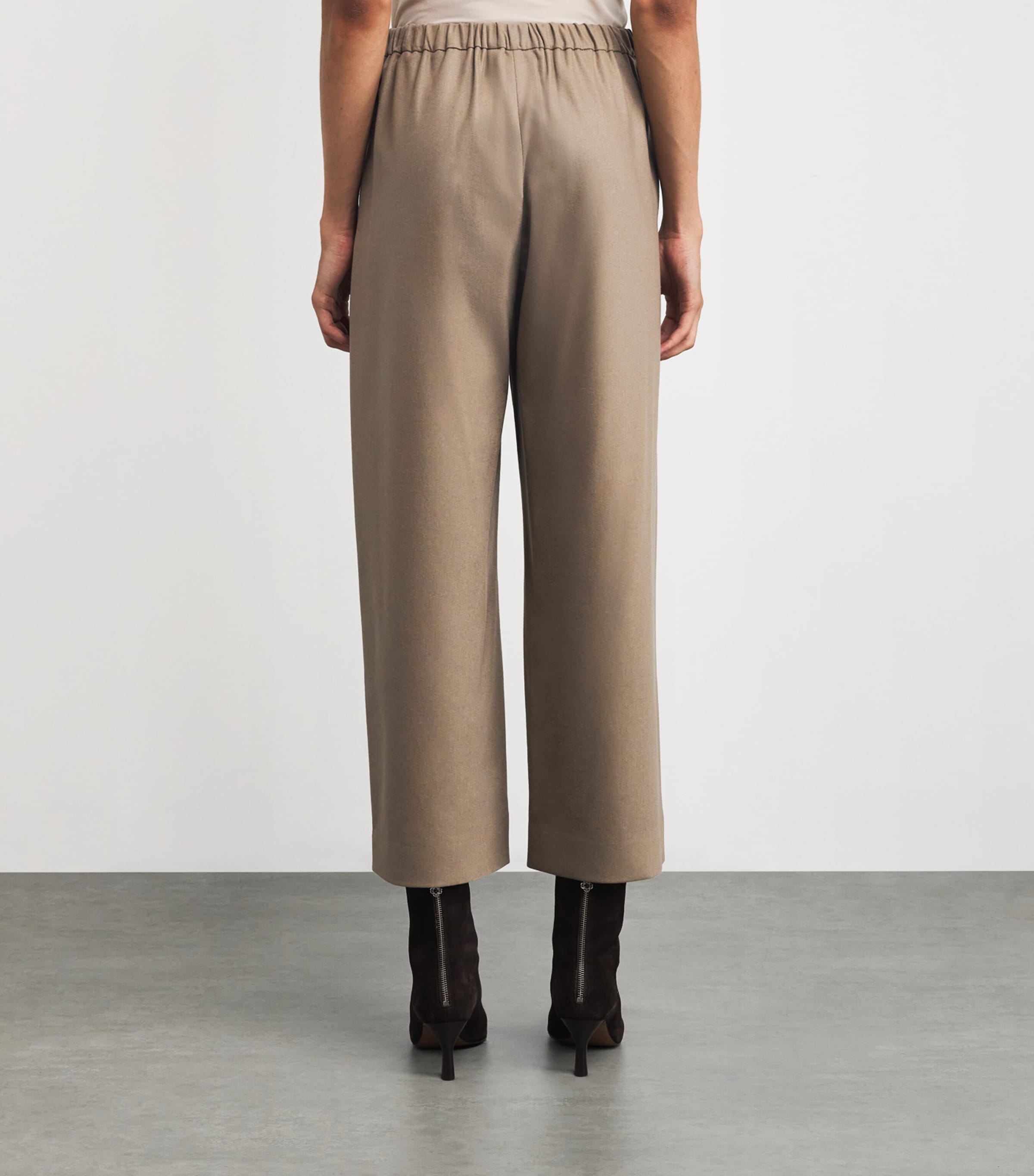 Stretch-Wool Drawstring Trousers BISCUIT Image 4