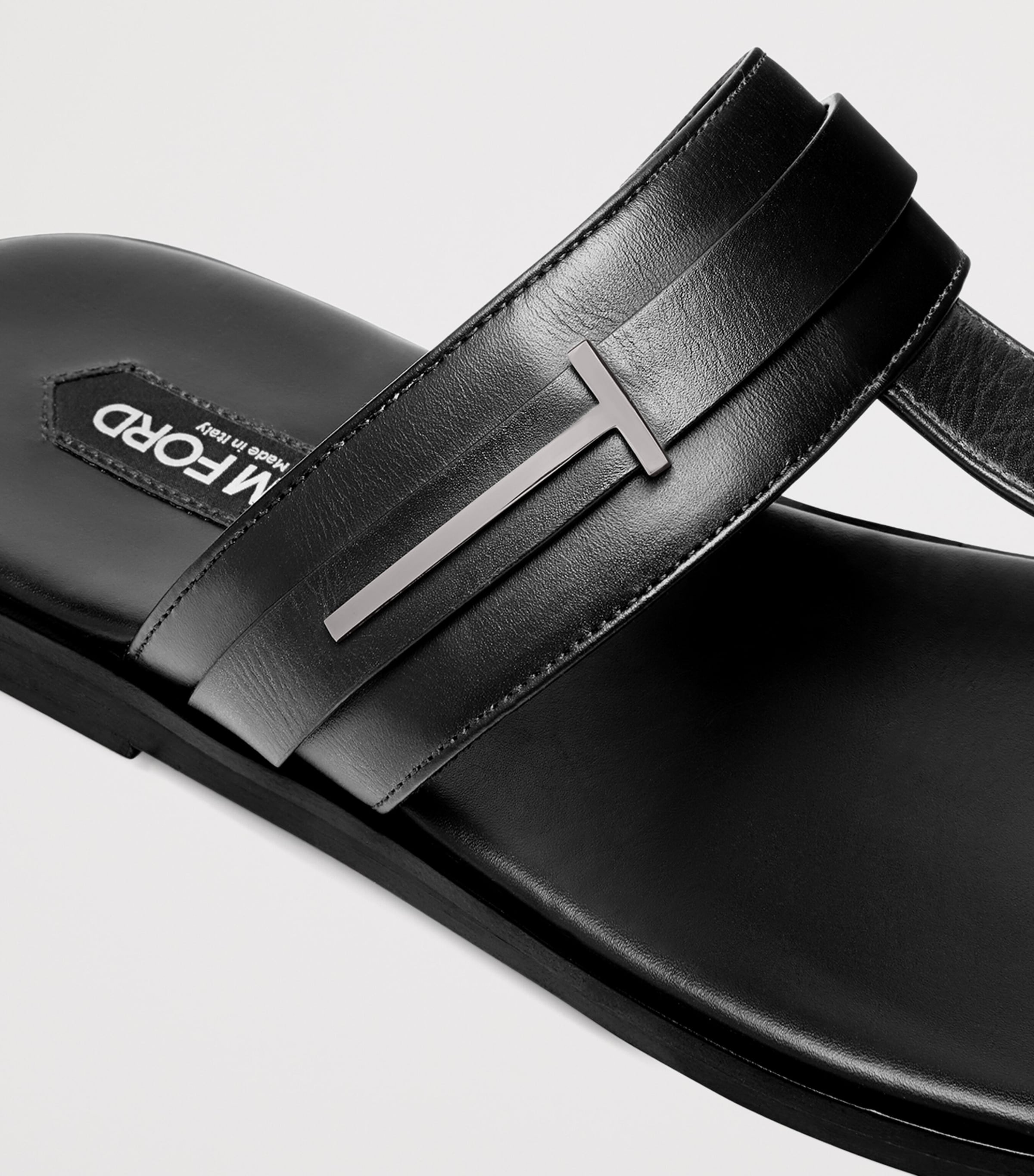 Leather Logo Sandals NAA Image 5