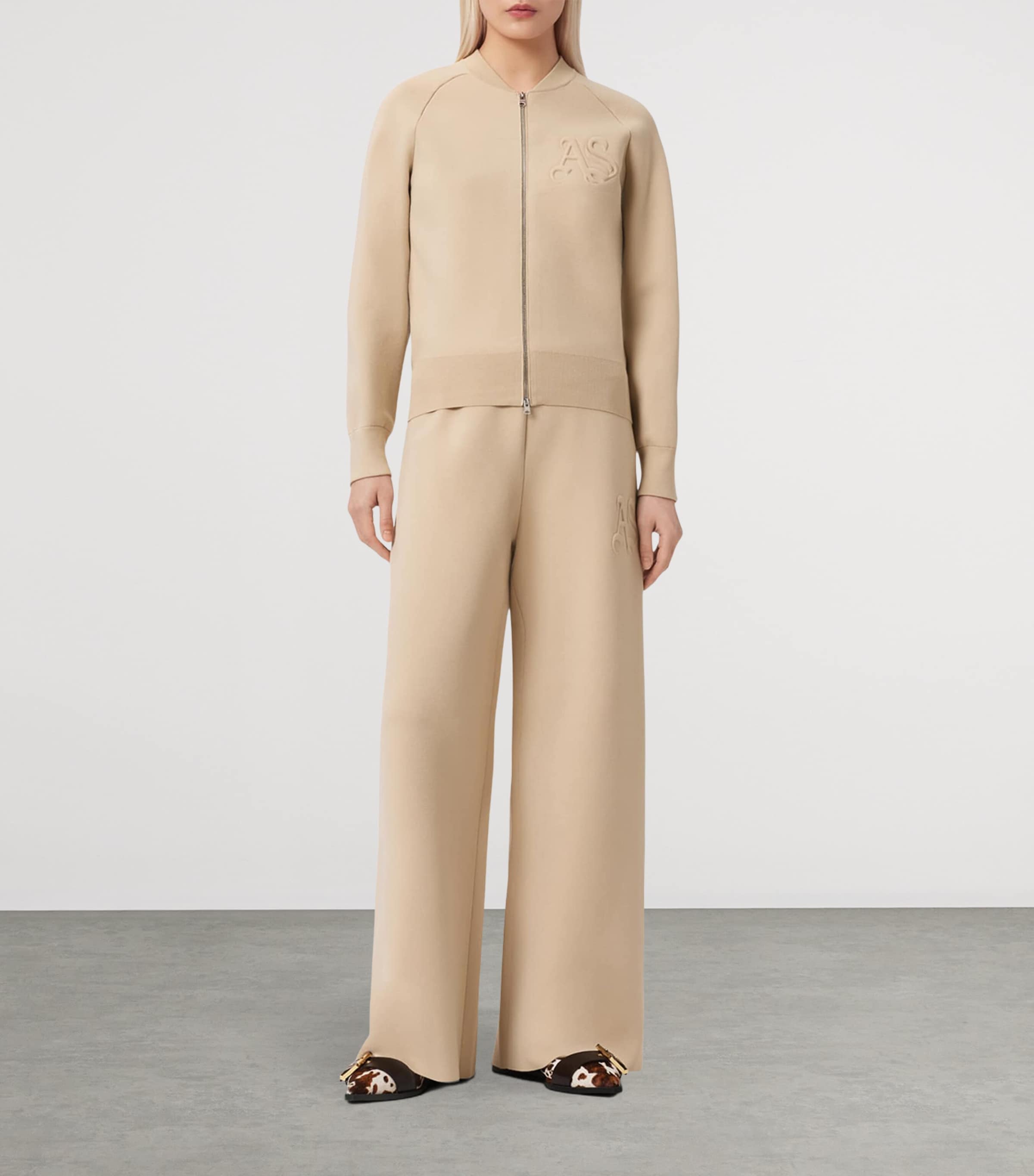 Knitted Sonny Bomber Jacket PEBBLE WHITE Image 2