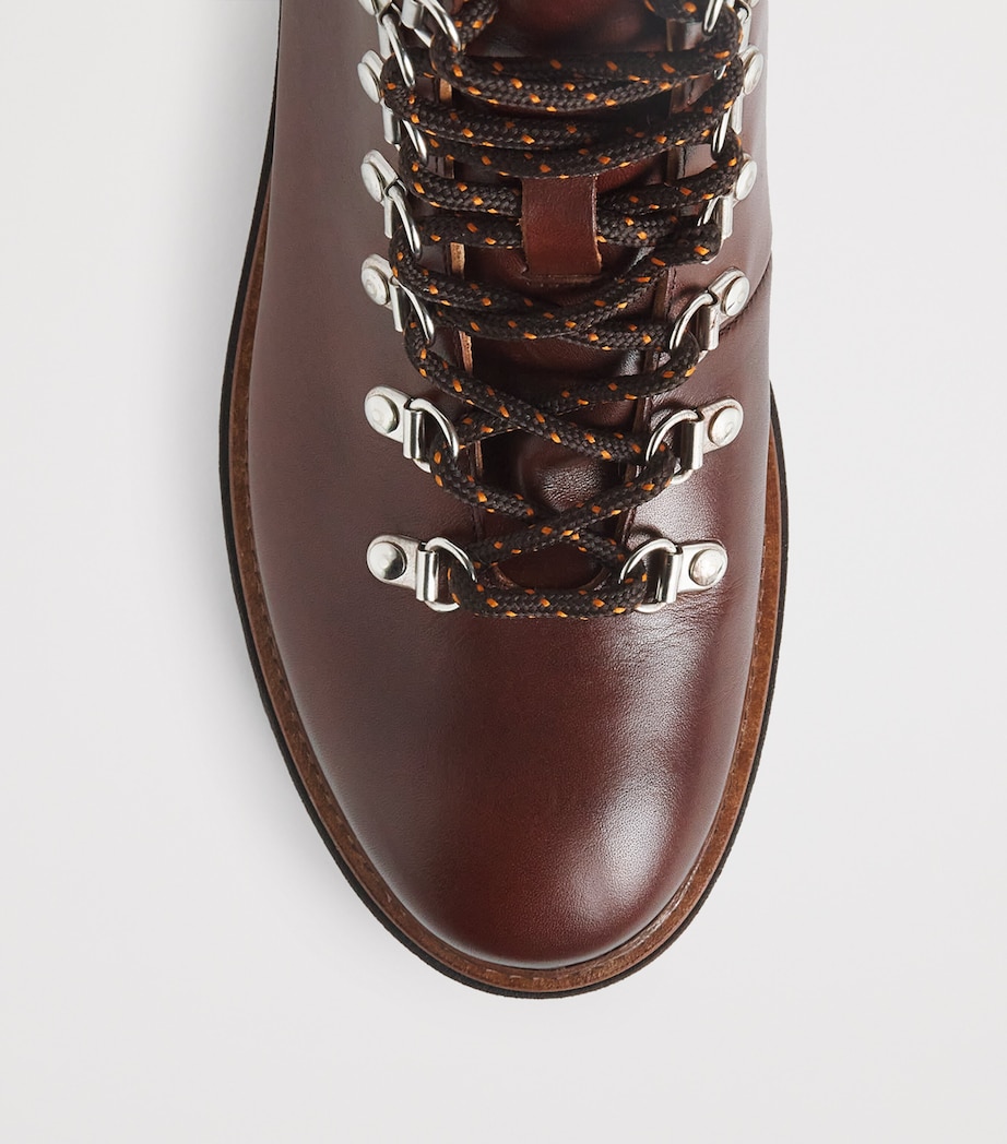 Leather Lace-Up Ankle Boots TOBACCO Image 5