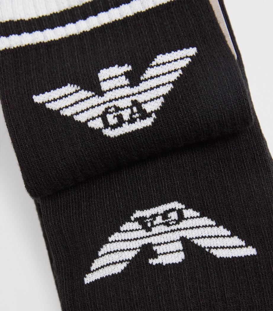 Cotton-Blend Eagle Logo Socks (Pack of 3) MC061 BLACK Image 2