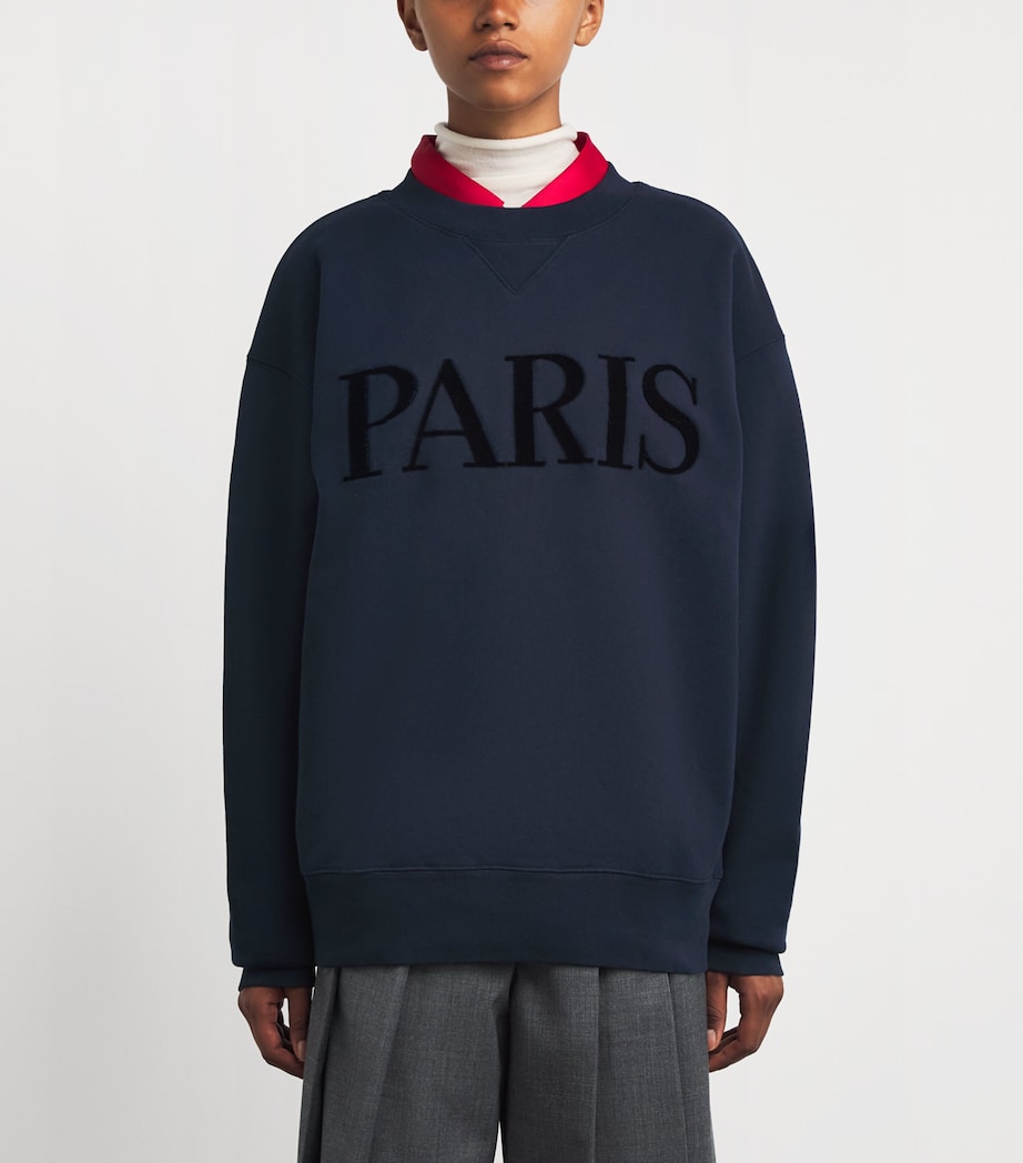 Cotton Paris Graphic Sweatshirt NAVY Image 3