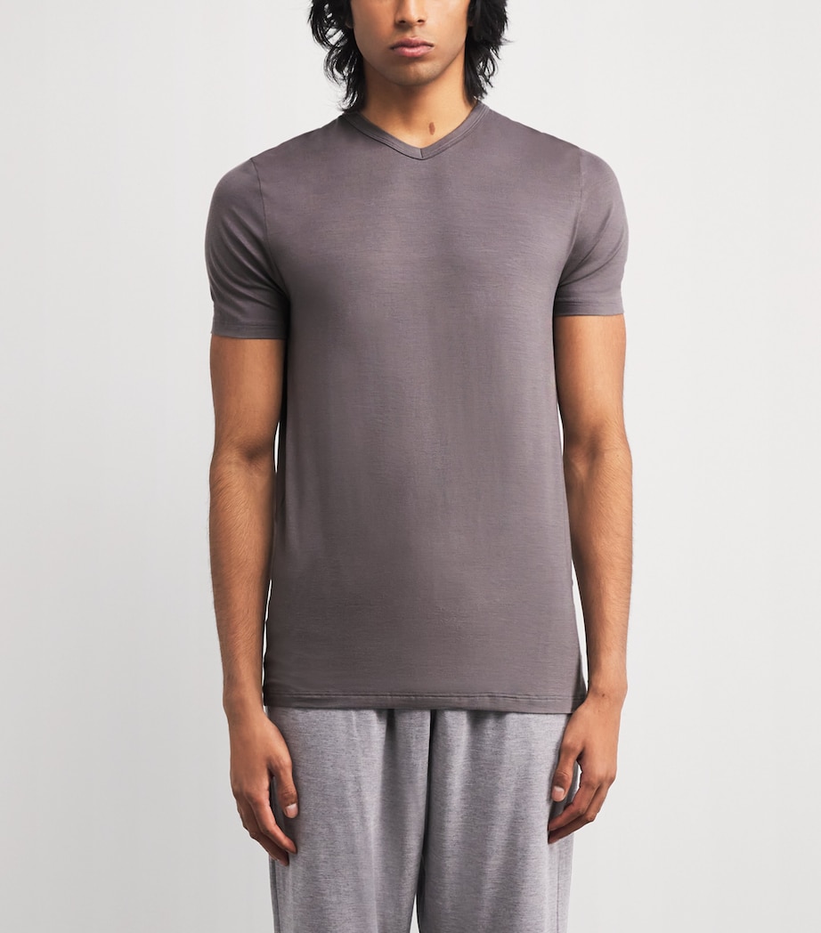 700 Pureness V-Neck T-Shirt 083 GREY SMOKE Image 3