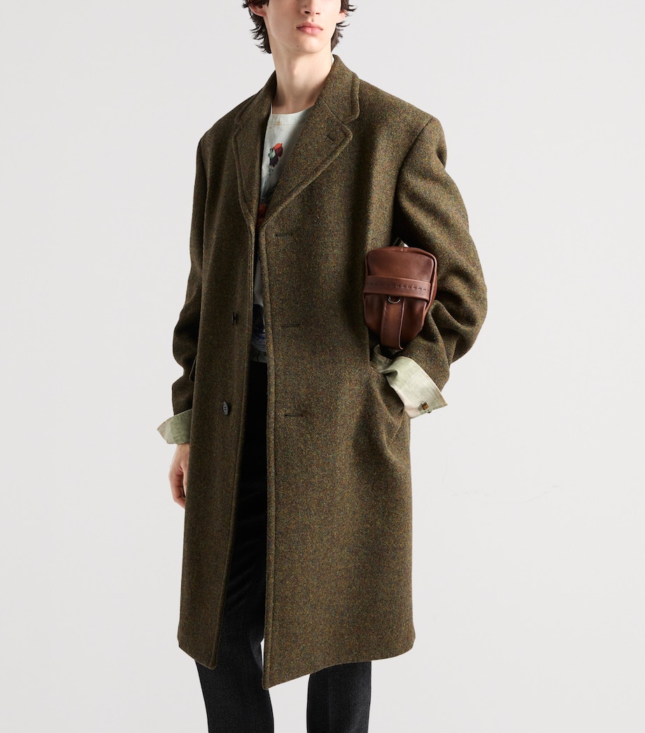 Prada Mens Wool Single-Breasted Coat Green Image 4