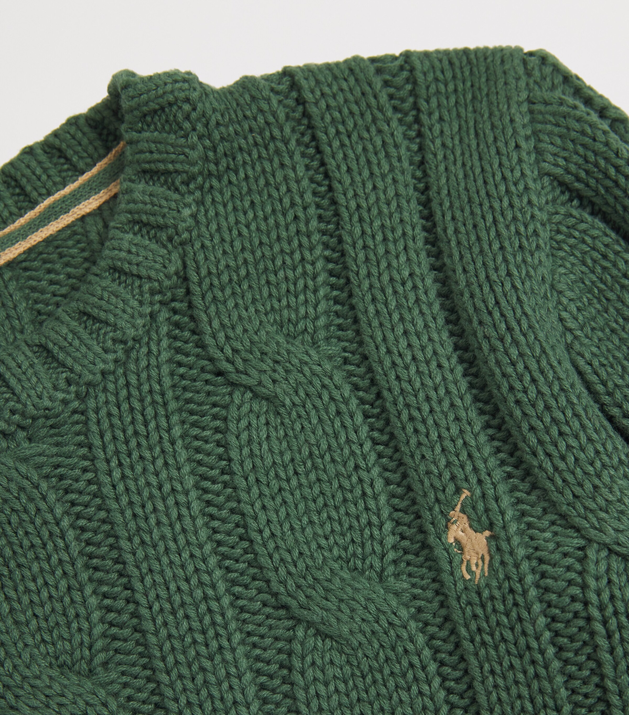 Ralph Lauren Kids Cotton Cable-Knit Sweater (2-7 Years) Green Image 3