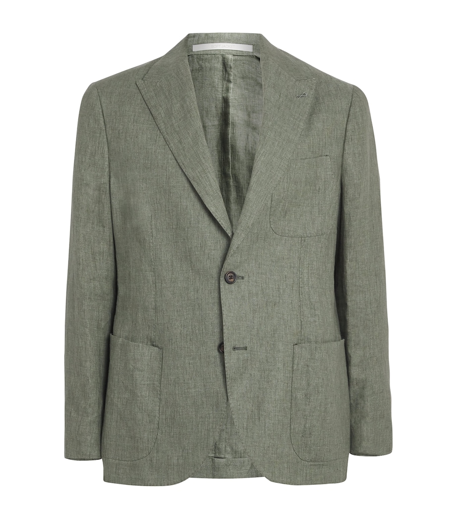 x Harrods Linen Blazer MILITARY GREEN Image 1