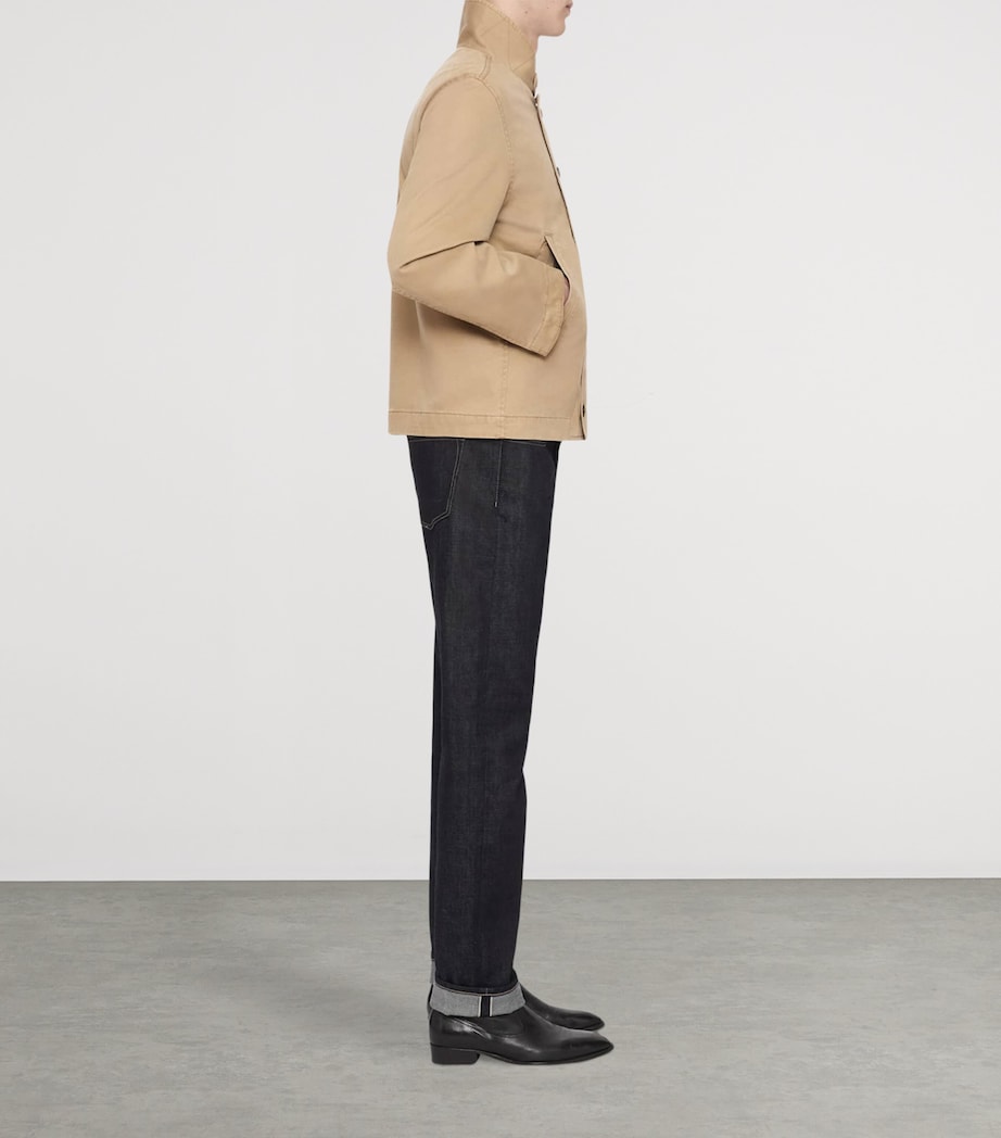 AllSaints Mens Cotton Enfield Jacket Khaki Brown Image 6