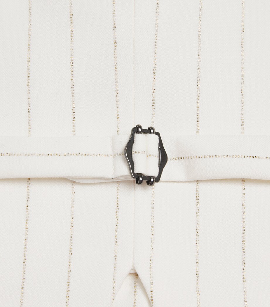 Metallic Pinstripe Waistcoat IVORY/GOLD Image 5