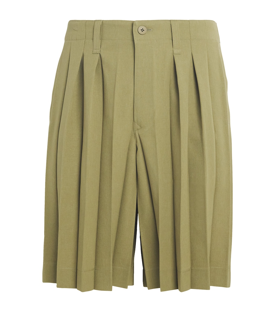 Pleated Edge Ensemble Shorts 65-KHAKI Image 1