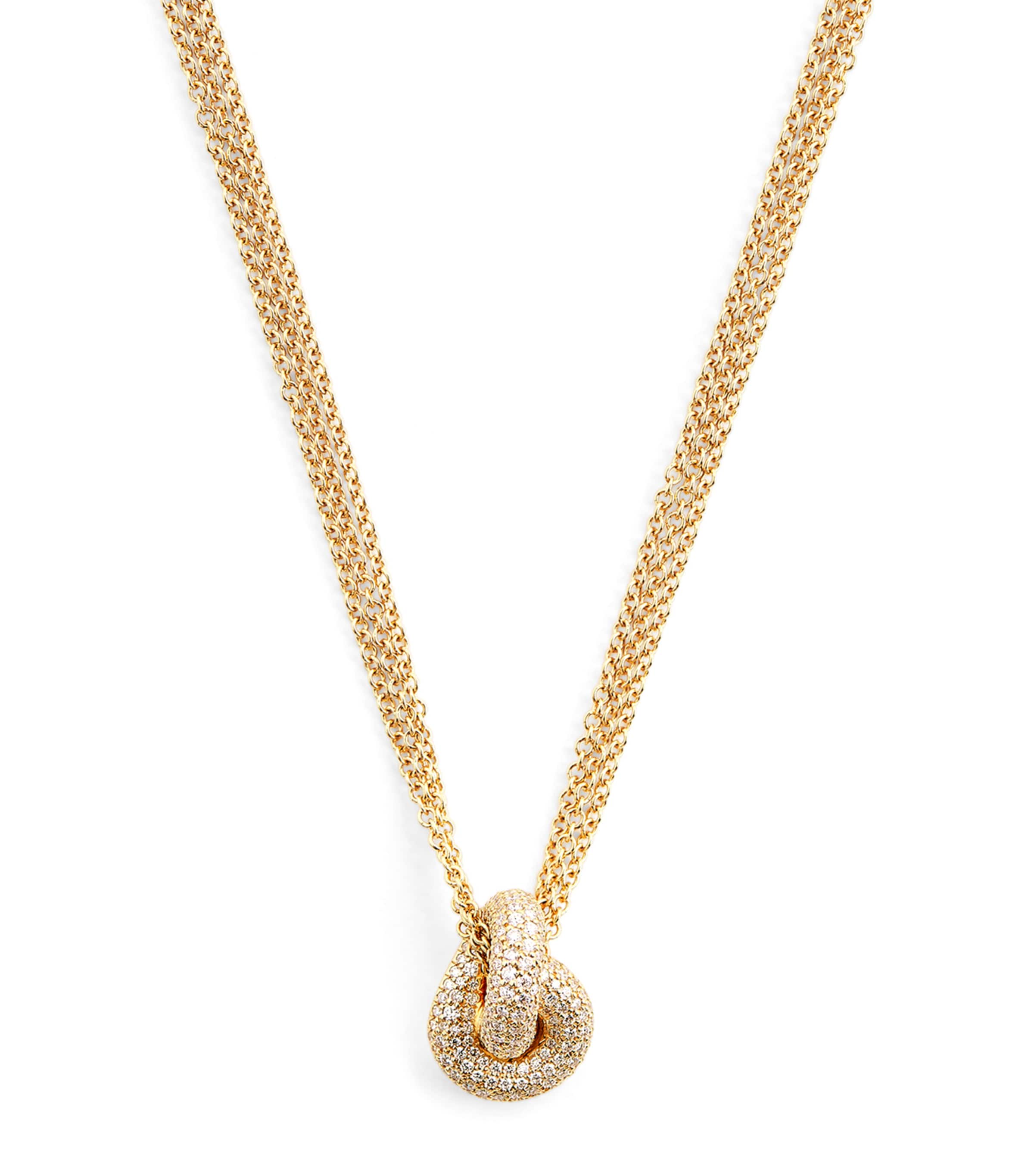 Engelbert Yellow Gold And Diamond Legacy Knot Necklace In Gold