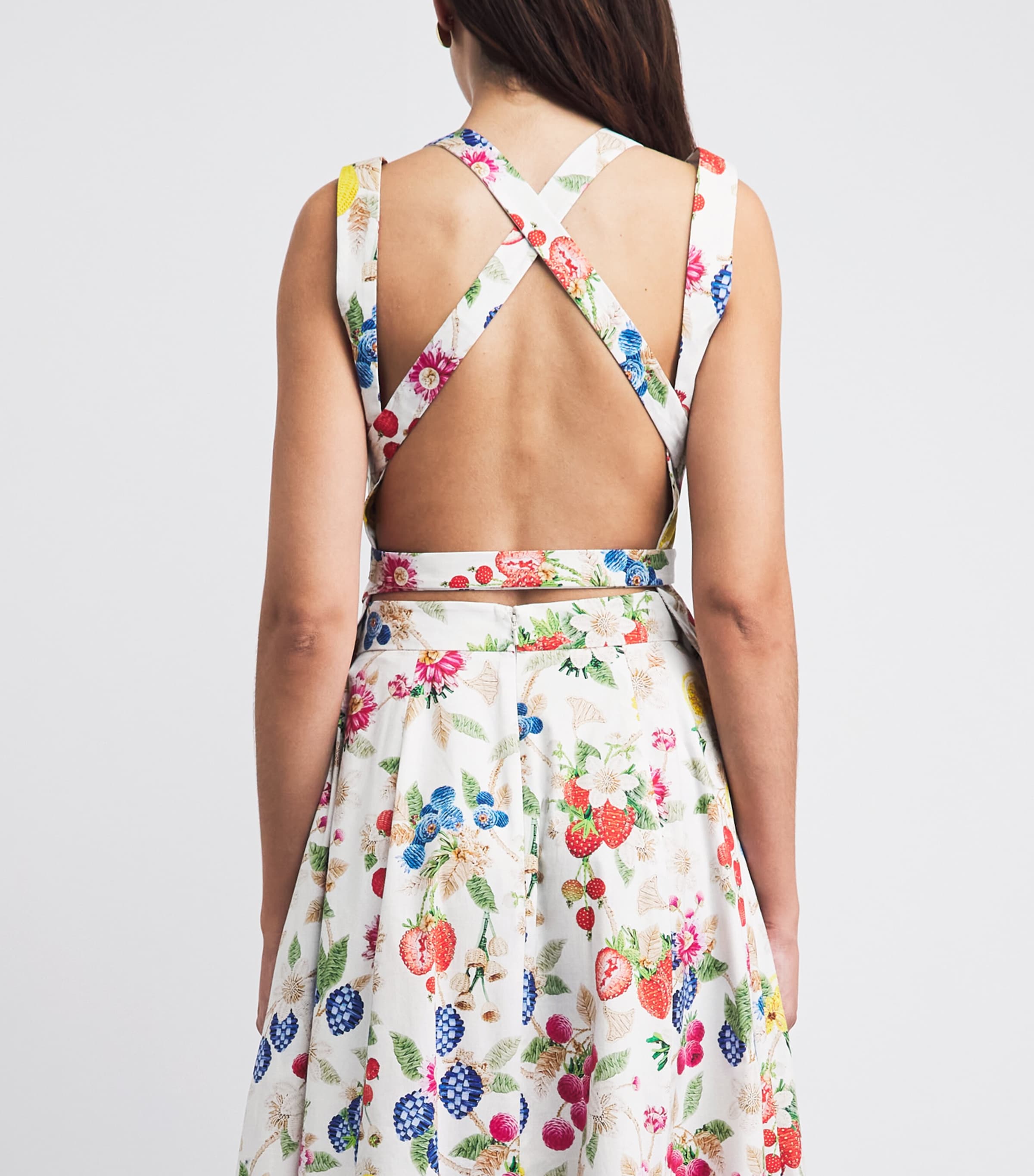 Mary Katrantzou Womens Stretch-Cotton Juda Top Fruitavola Aop Image 5