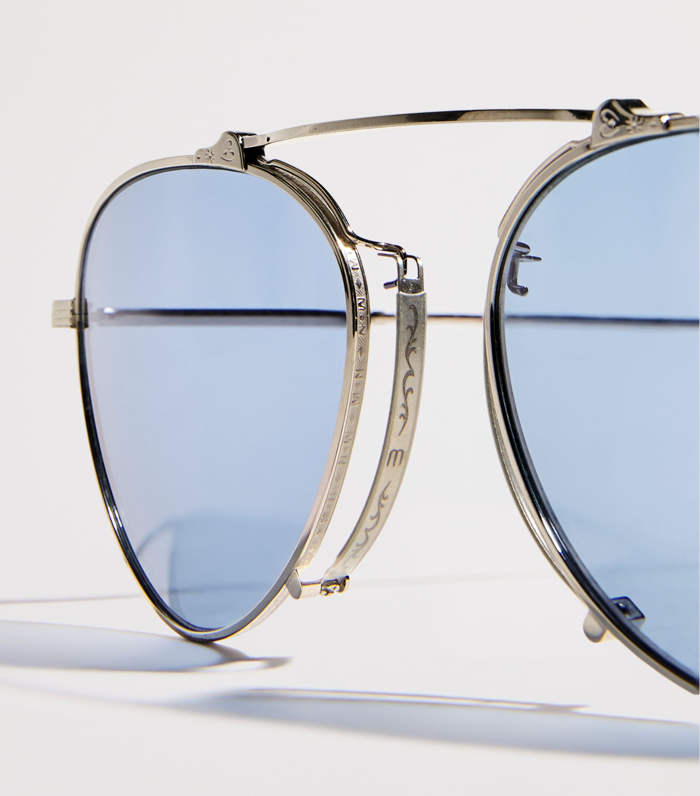 Matsuda M3130 Aviator Sunglasses Pldm Wht Coblt Blu Image 5