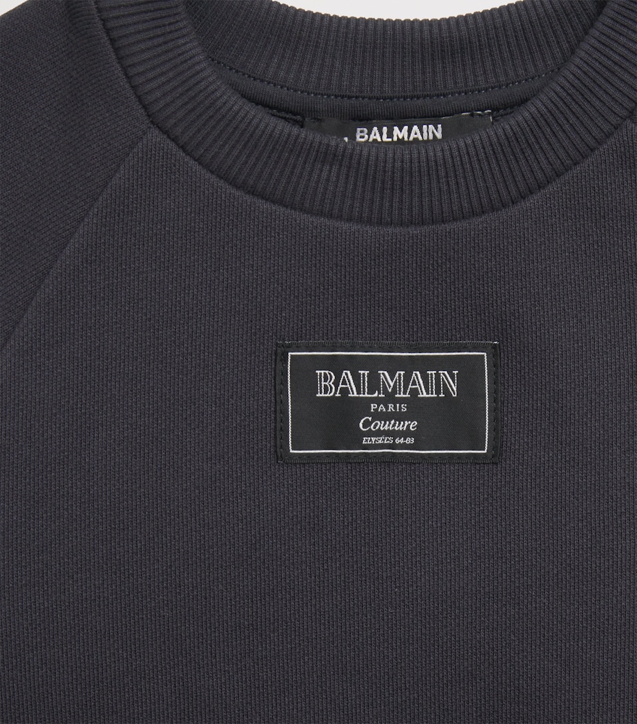 Cotton Logo Patch Sweatshirt (4-14 Years) 621BLUE Image 3