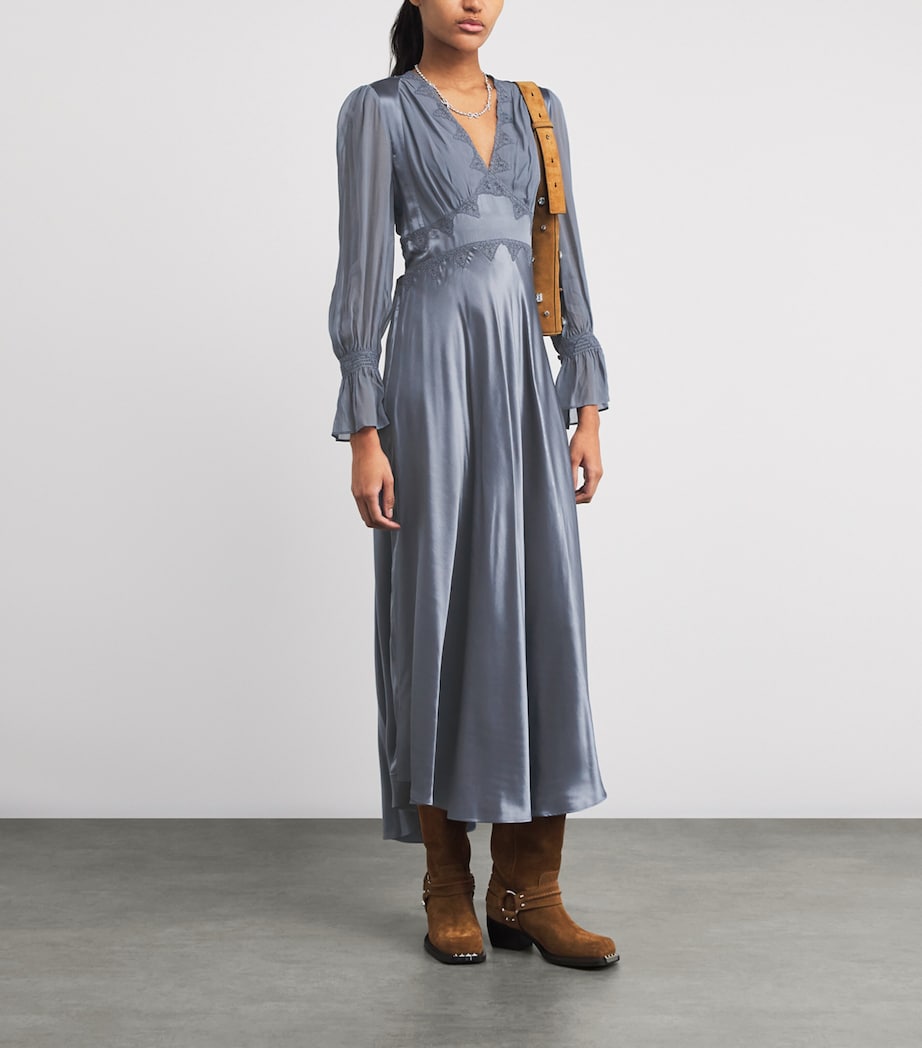 Satin Arlena Midi Dress STONE BLUE Image 2