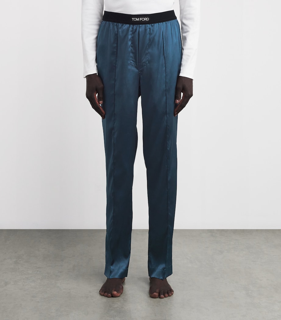 Silk Pyjama Bottoms 429/DEEP OCEAN Image 3