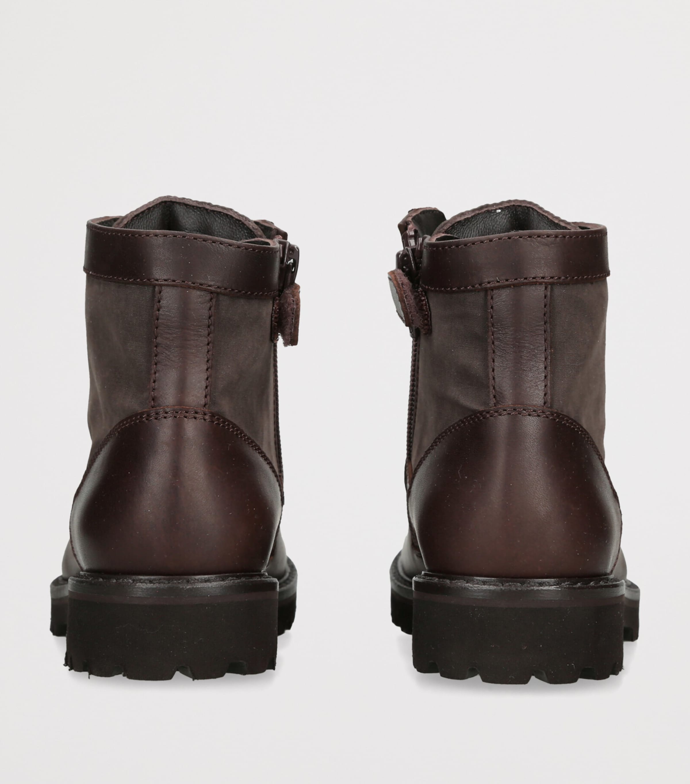 Brunello Cucinelli Kids Leather Lace-Up Ankle Boots Dark Brown Image 4
