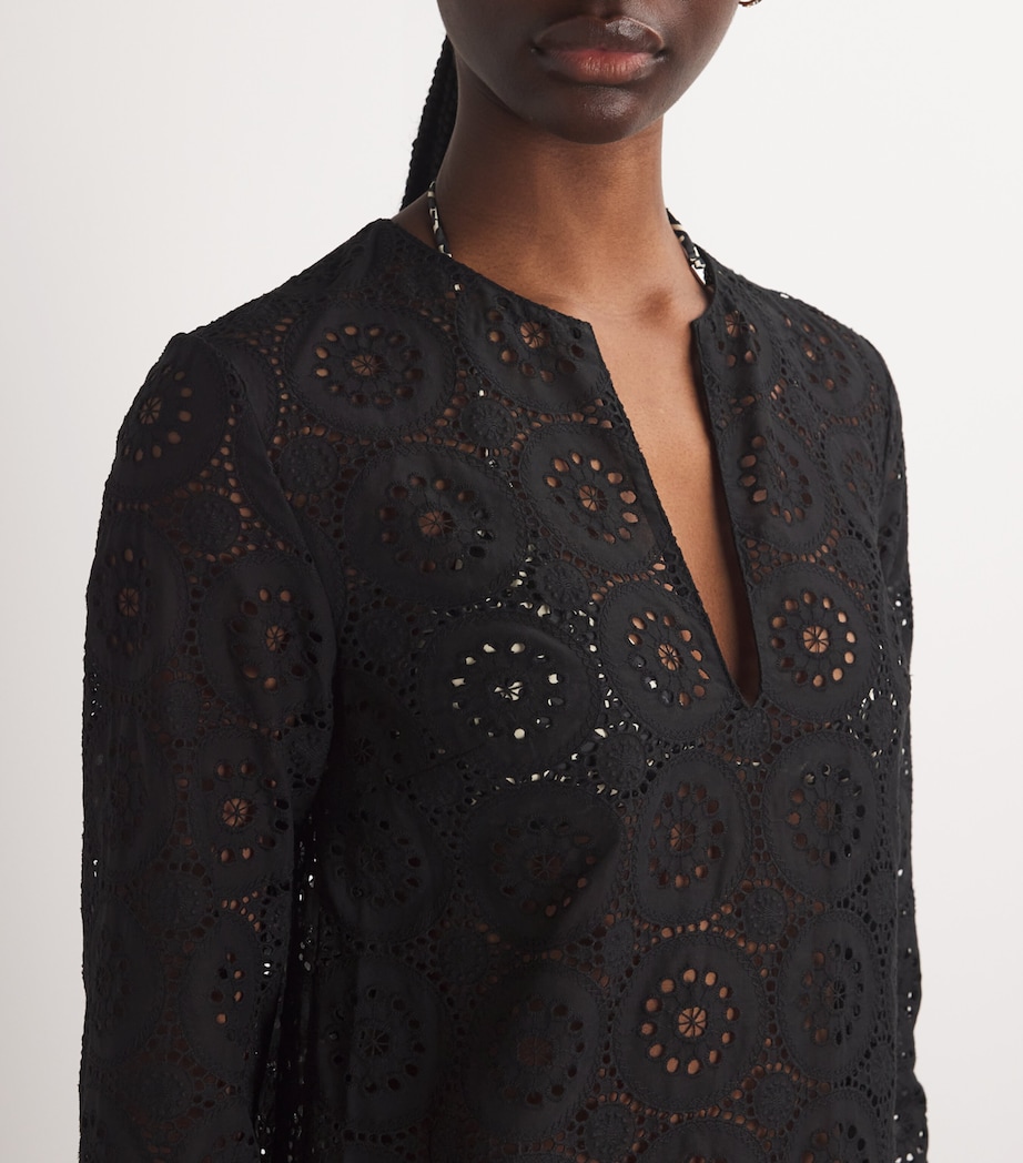 Matteau Womens Broderie Anglaise Tunic Mini Dress Black Blk Image 4