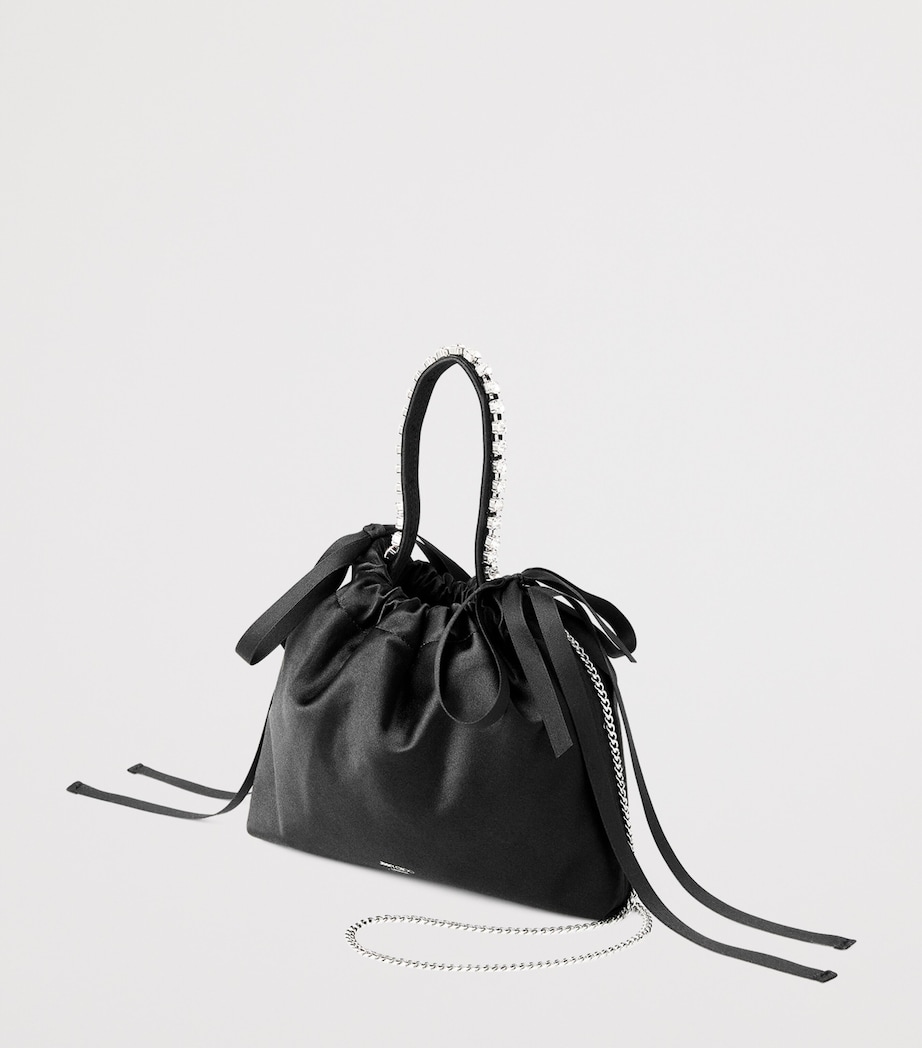 Mini Satin Bow-Detail Drawstring Bag BLACK/BLACK/SILVER Image 2