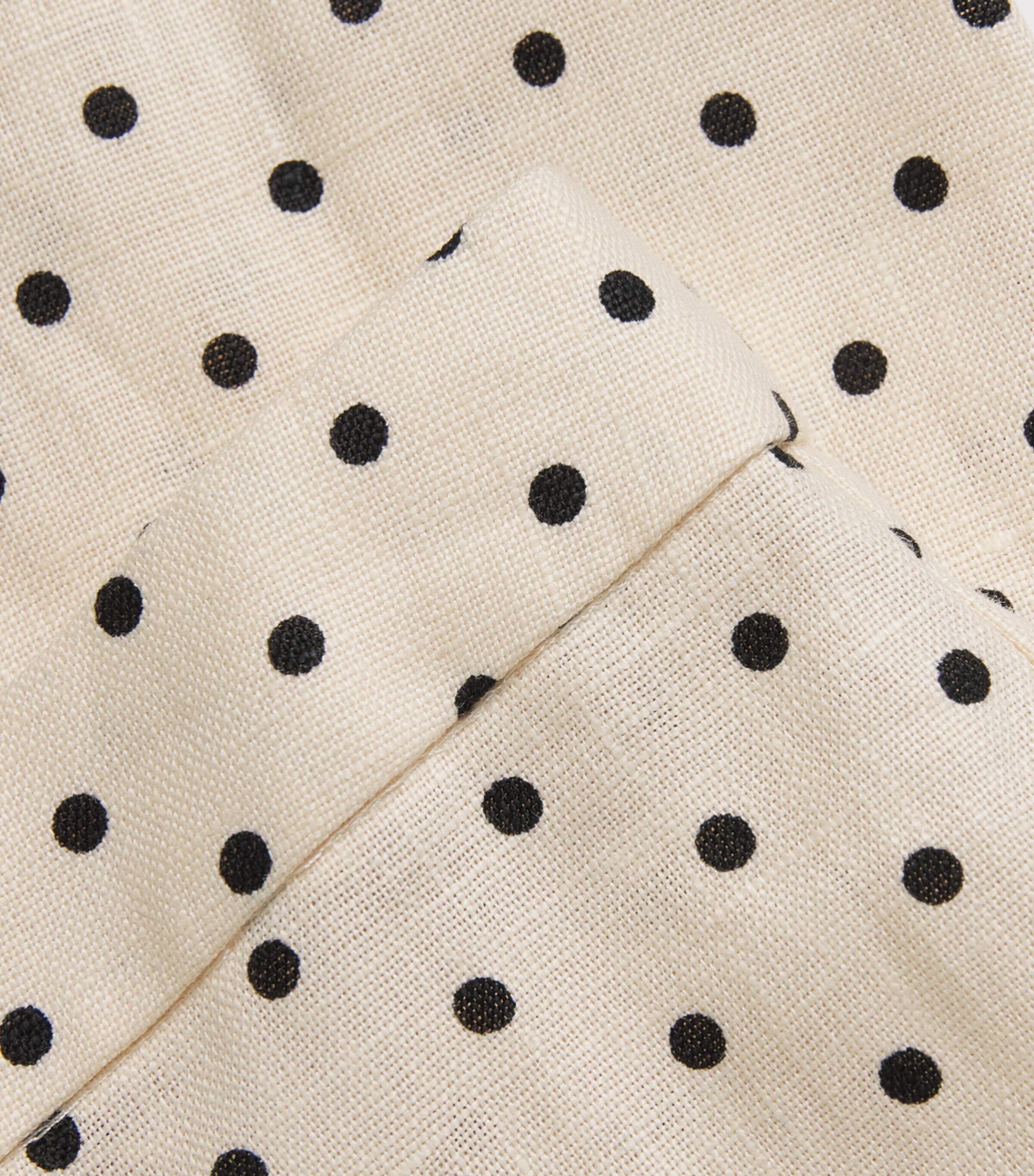 Faithfull The Brand Womens Linen Polka-Dot Iria Capri Trousers Lola Plka Dt Crm/blk Image 6