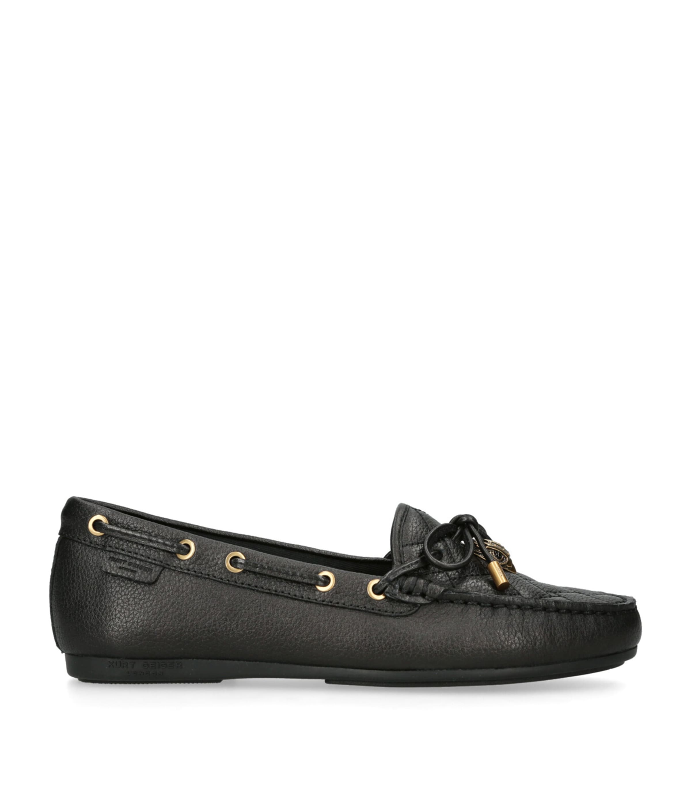 Kurt Geiger London Leather Eagle Moccasins Black Image 3