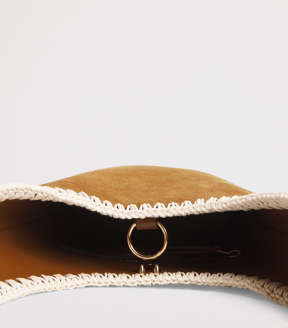 Veronica Beard Suede Whipstitch Loop Shoulder Bag Acorn Multi Image 5