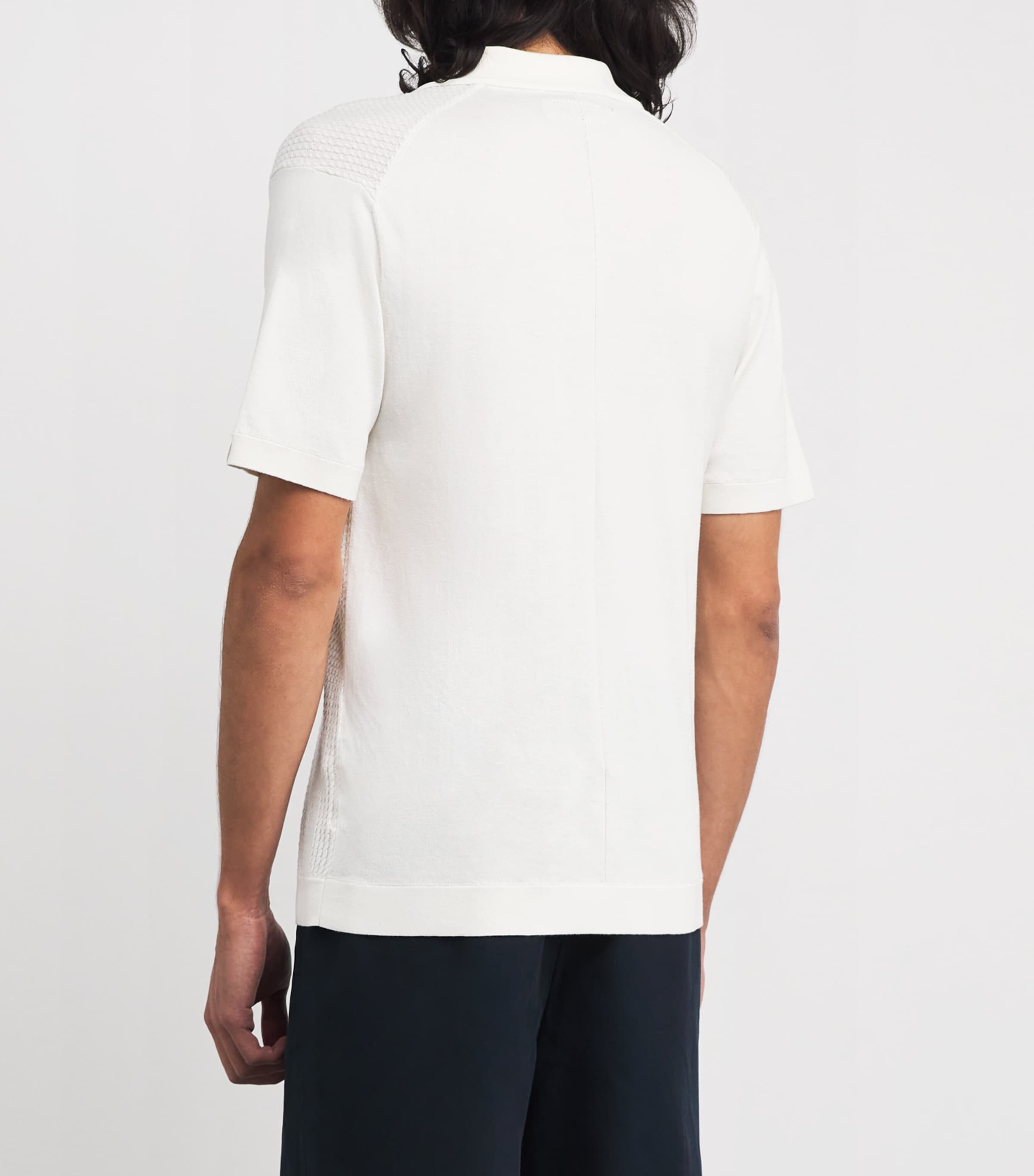 Cotton Rib-Knit Polo Shirt CHALK Image 4