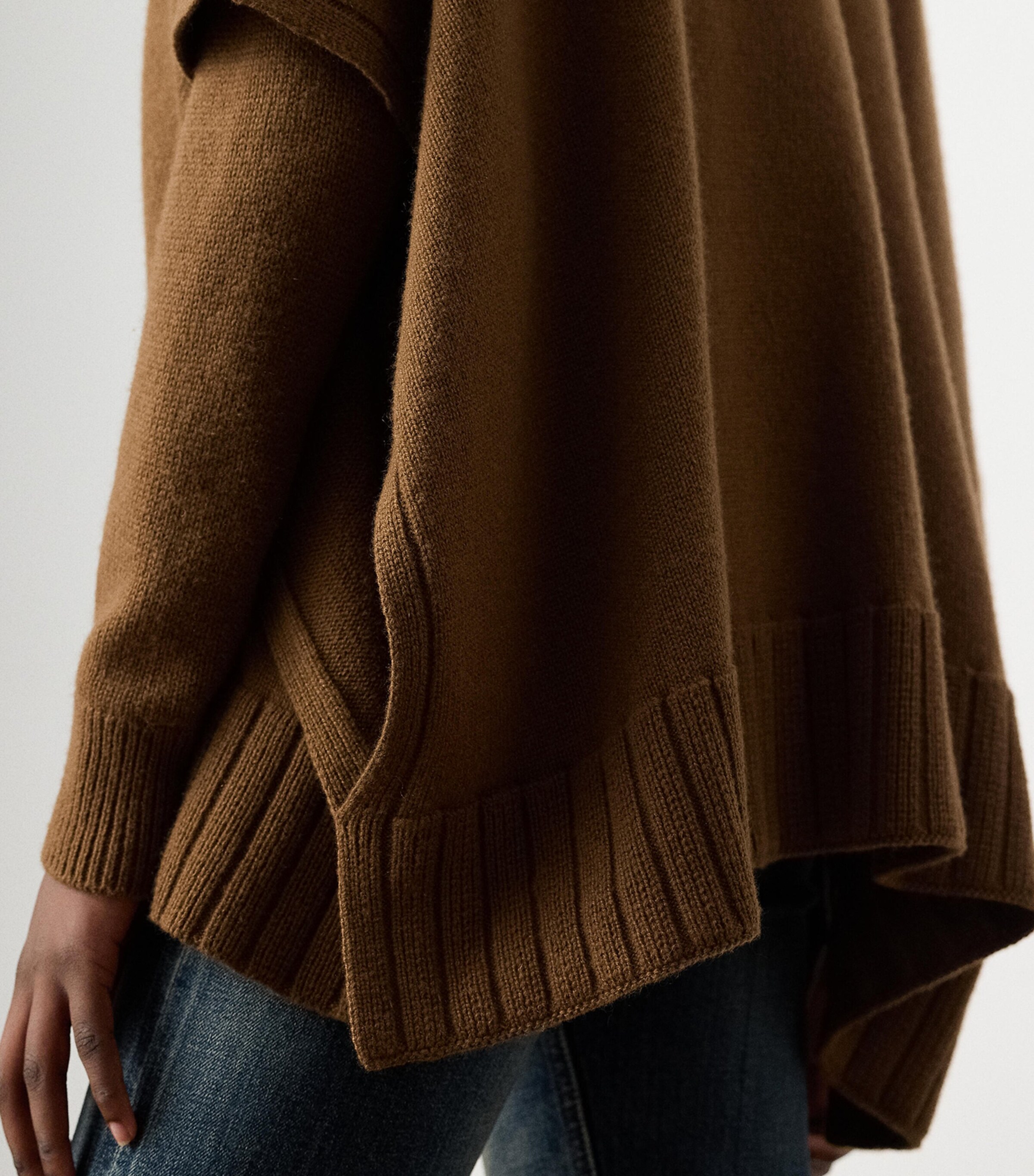 Cashmere-Blend Cape Sweater COGNAC Image 5