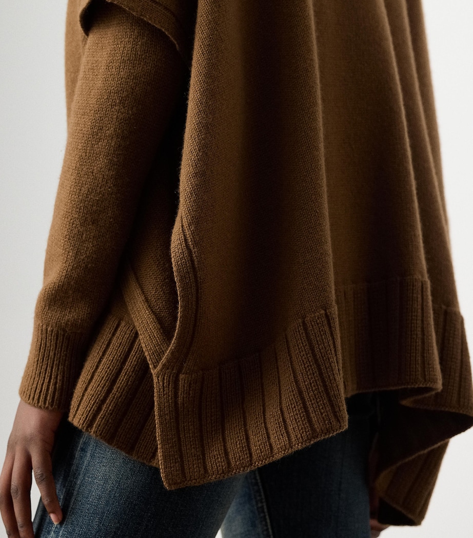 Cashmere-Blend Cape Sweater COGNAC Image 5
