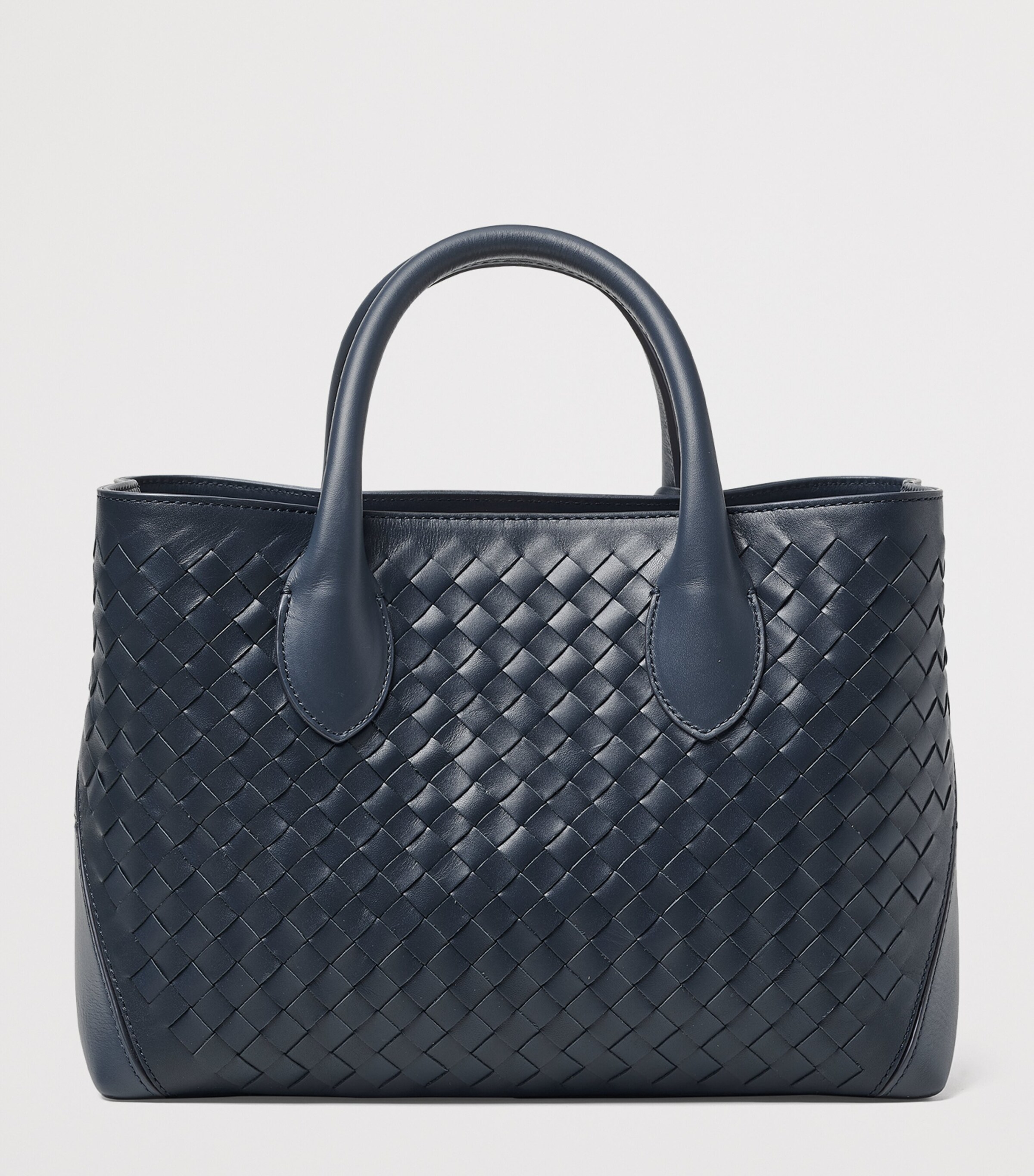 Aspinal Of London Midi Leather London Tote Bag French Navy Image 3