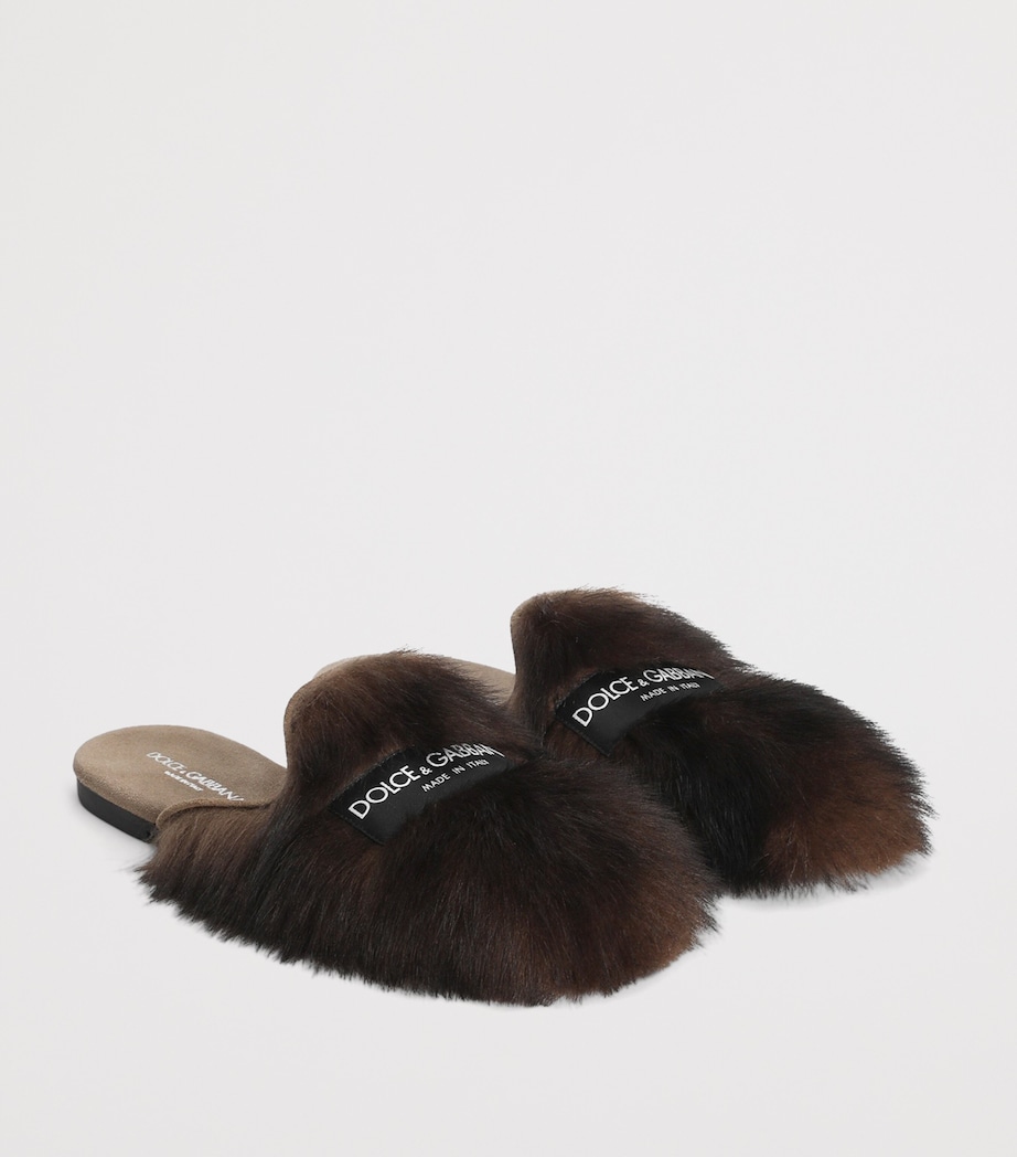 Dolce&Gabbana Shearling Slippers Maho Image 2