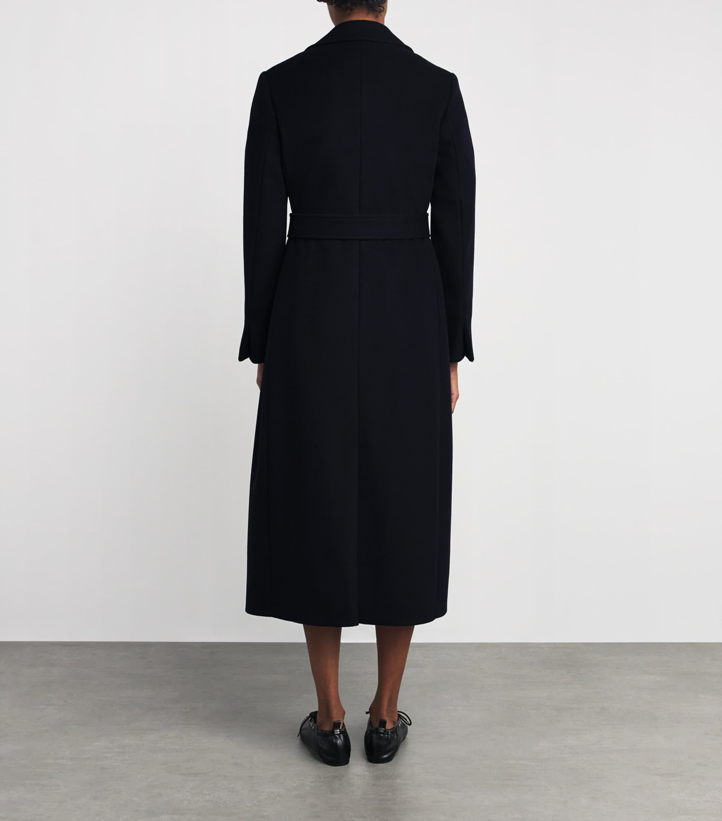 Virgin Wool Double-Breasted Coat NAVY Image 4